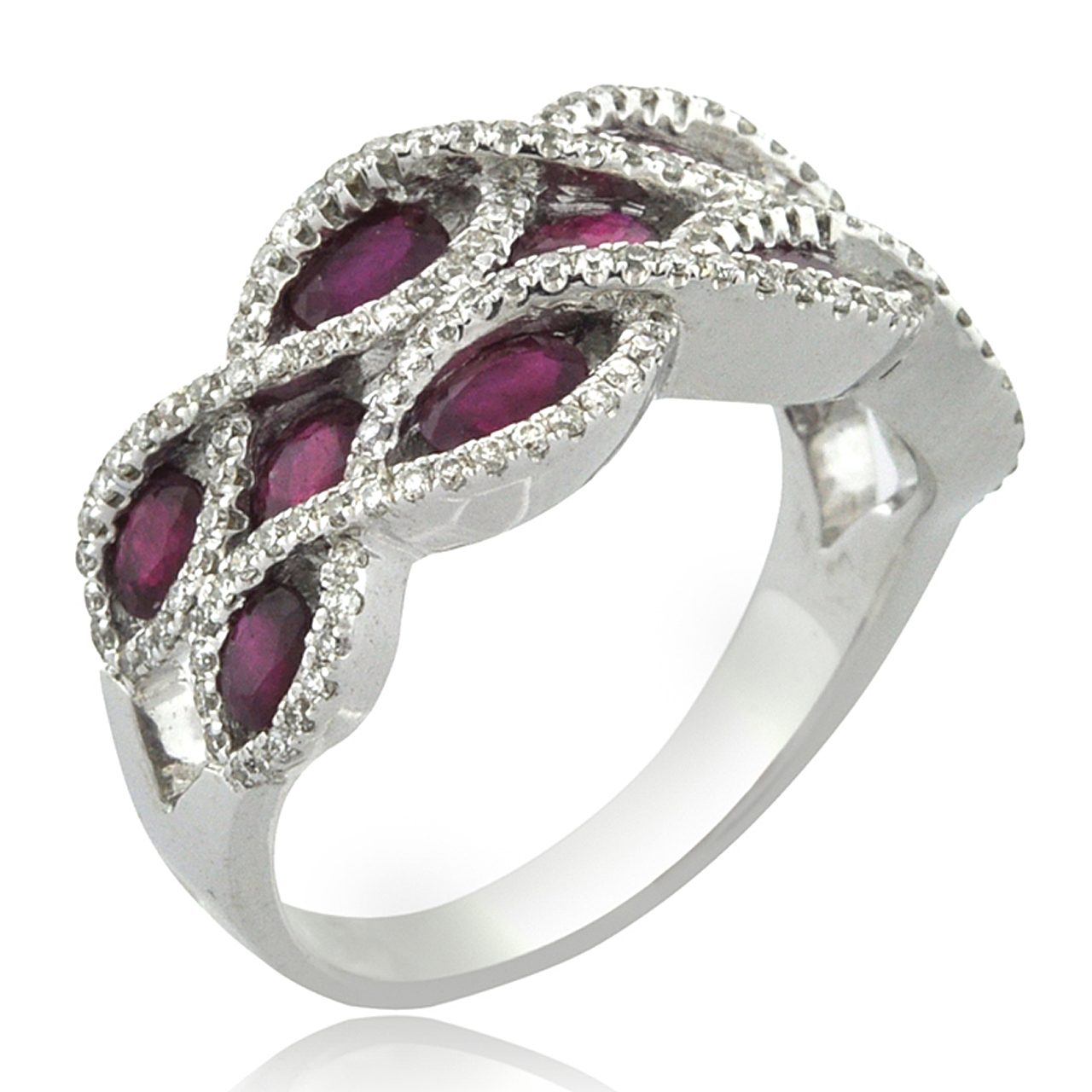 14K White Gold 1.79ct Ruby 0.40ct Diamond Ring 12002821 | Shin Brothers*