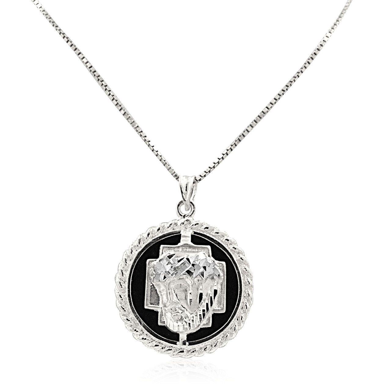 14K White Gold Onyx Christ Head Charm 52002098 | Shin Brothers** 14K White Gold Onyx Christ Head Charm 52002098 | Shin Brothers**