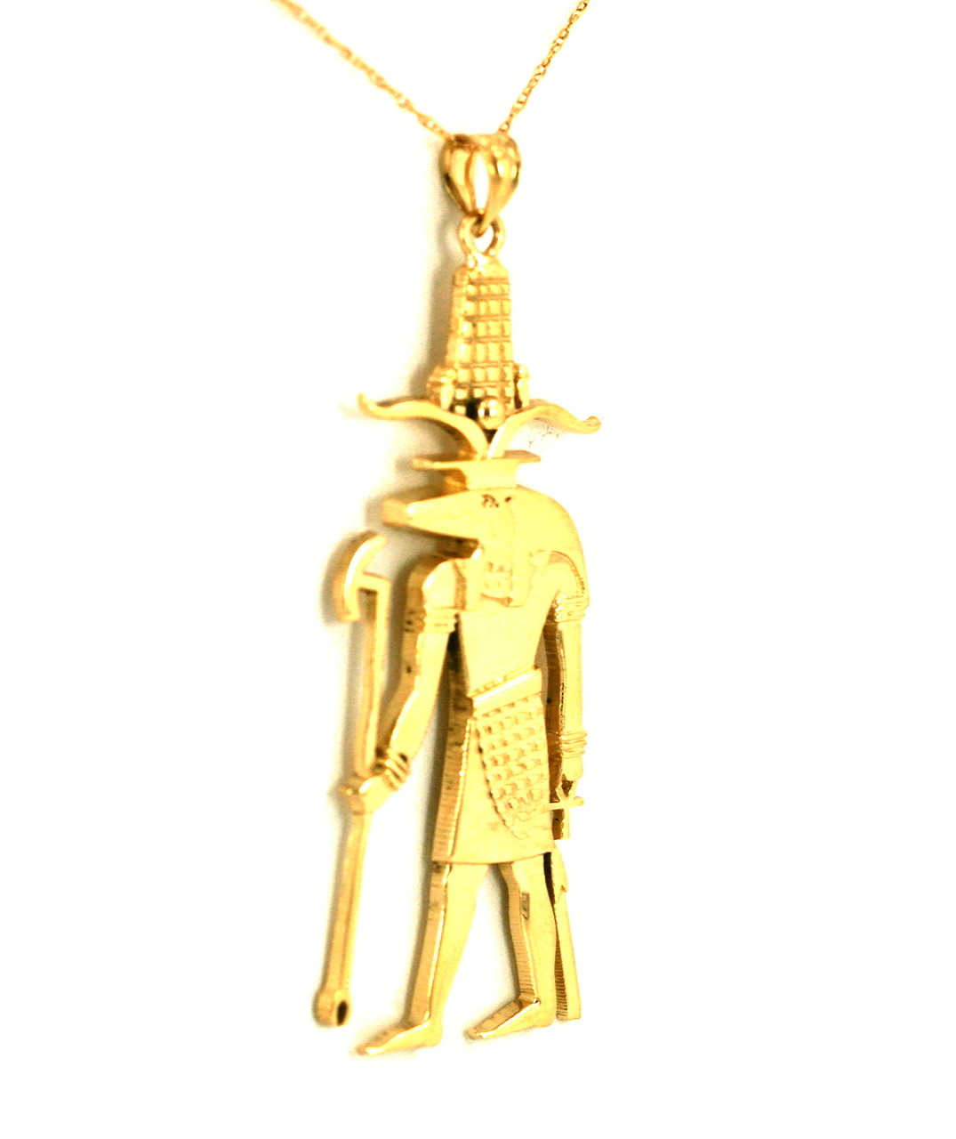 14K Solid Yellow Gold Egyptian God 