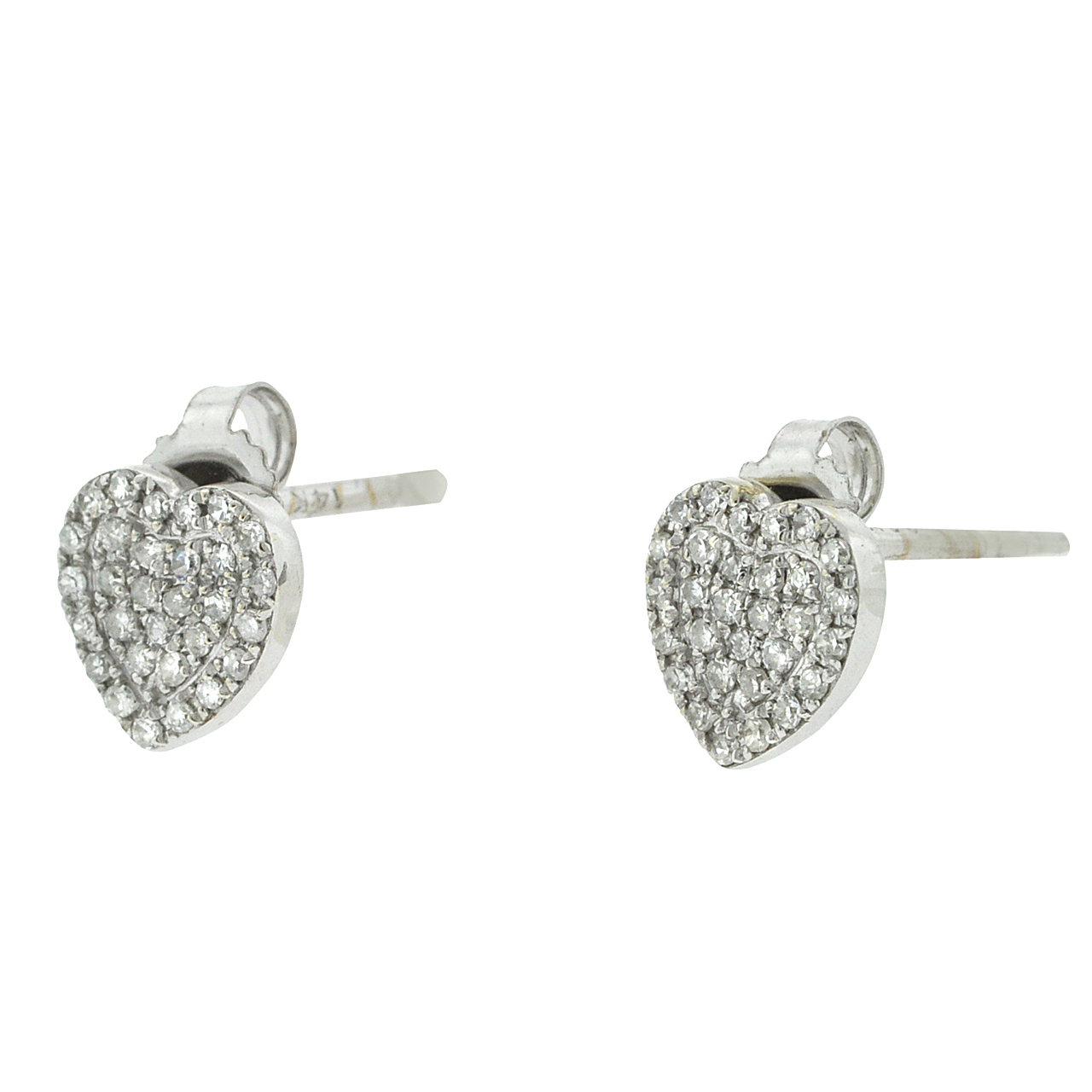 14K White Gold Diamond Heart Stud Earrings 41002353 | Shin Brothers* 14K White Gold Diamond Heart Stud Earrings 41002353 | Shin Brothers*