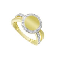 14K Yellow Gold Engravable Diamond Ring | Shin Brothers* 14K Yellow Gold Engravable Diamond Ring | Shin Brothers*