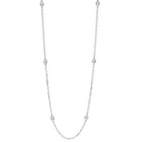 14K White Gold Diamonds by the Yard Style 18" Necklace 31000970 | Shin Brothers*