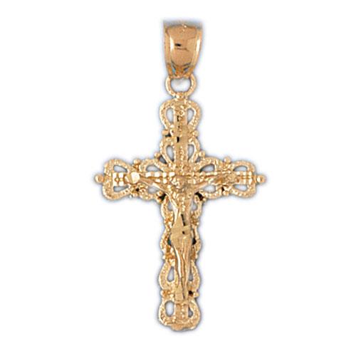 14k Yellow Gold Crucifix Charm DZ-8483 | Shin Brothers*