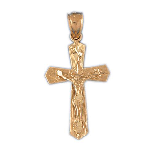 14k Yellow Gold Crucifix Charm DZ-8477 | Shin Brothers* 14k Yellow Gold Crucifix Charm DZ-8477 | Shin Brothers*