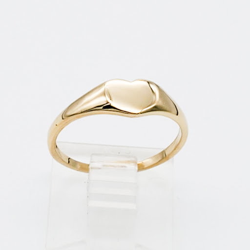 14K Yellow Gold Baby Signet Heart Ring 10017570| Shin Brothers