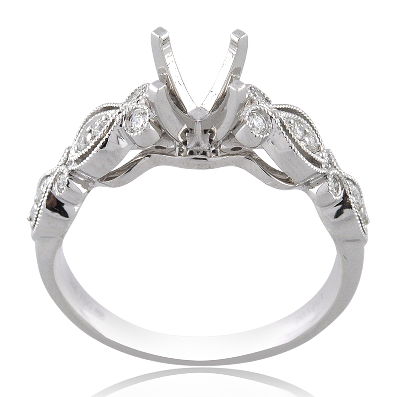 18K White Gold Diamond Engagement Ring Setting 11006419 | Shin Brothers*