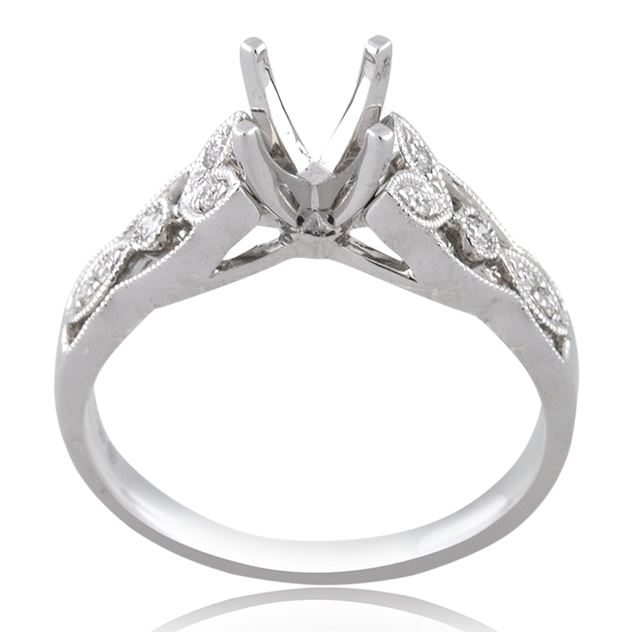 18K White Gold Diamond Engagement Ring Setting 11006420 | Shin Brothers*