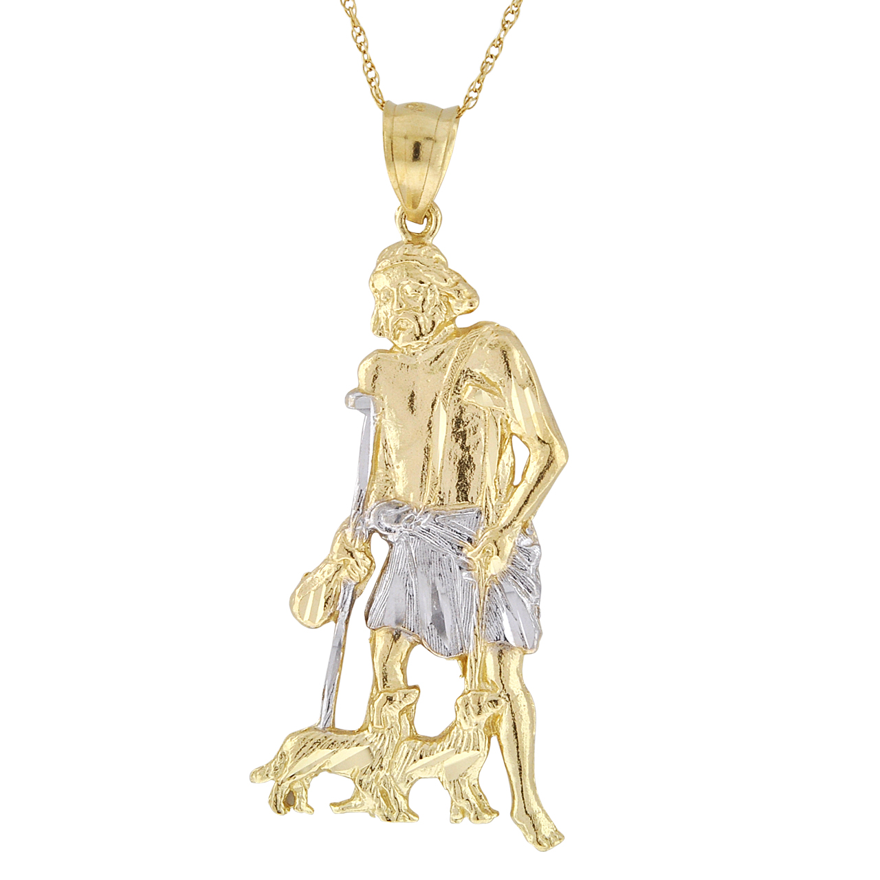 14K Two Tone Gold St. Lazarus Charm 50003704 | Shin Brothers* 14K Two Tone Gold St. Lazarus Charm 50003704 | Shin Brothers*