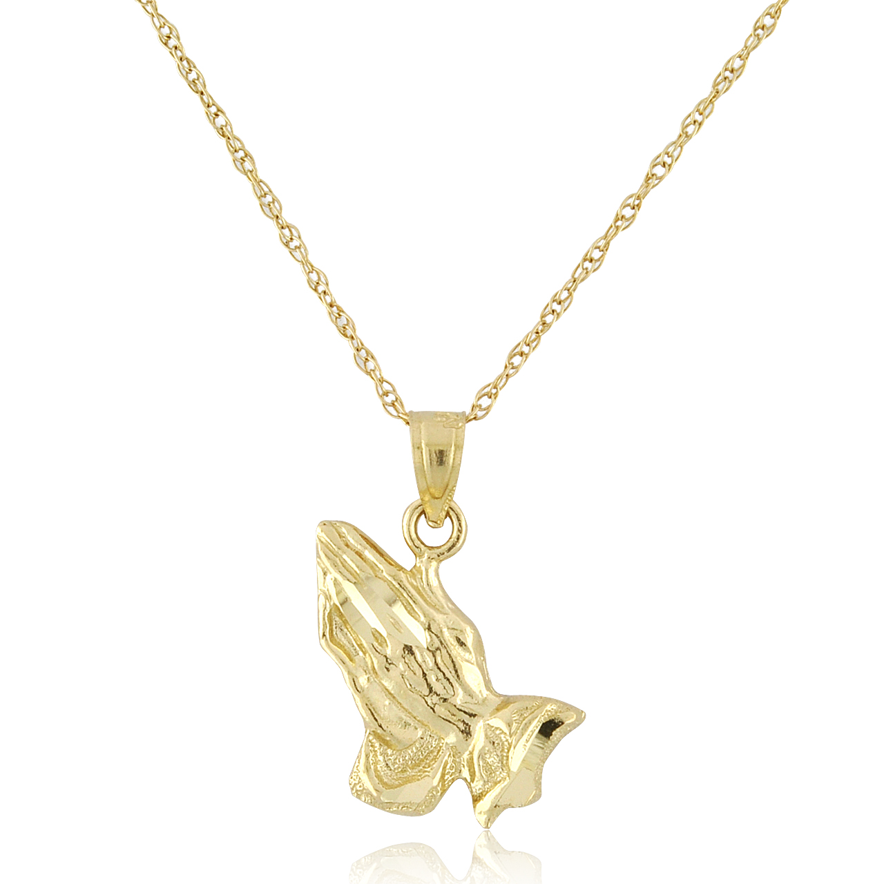 14K Yellow Gold Praying Hands Charm 50003741 | Shin Brothers*