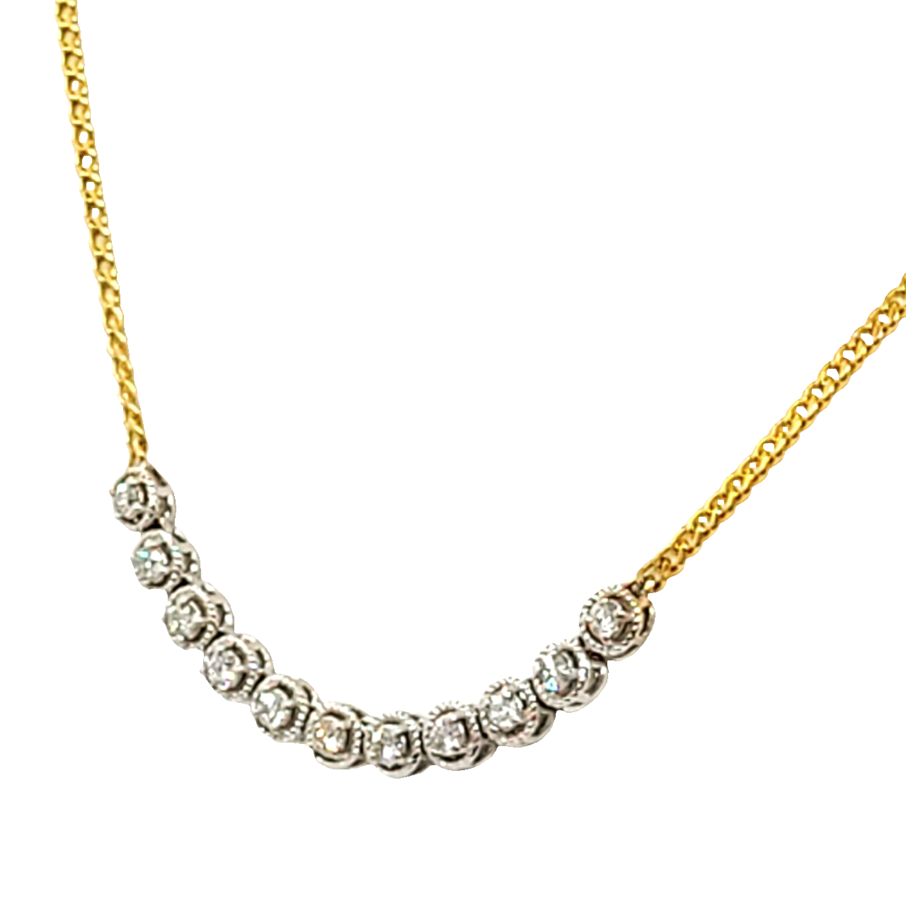 14K Yellow Gold 18" Diamond Cluster Necklace 31000992 | Shin Brothers*** 14K Yellow Gold 18" Diamond Cluster Necklace 31000992 | Shin Brothers***