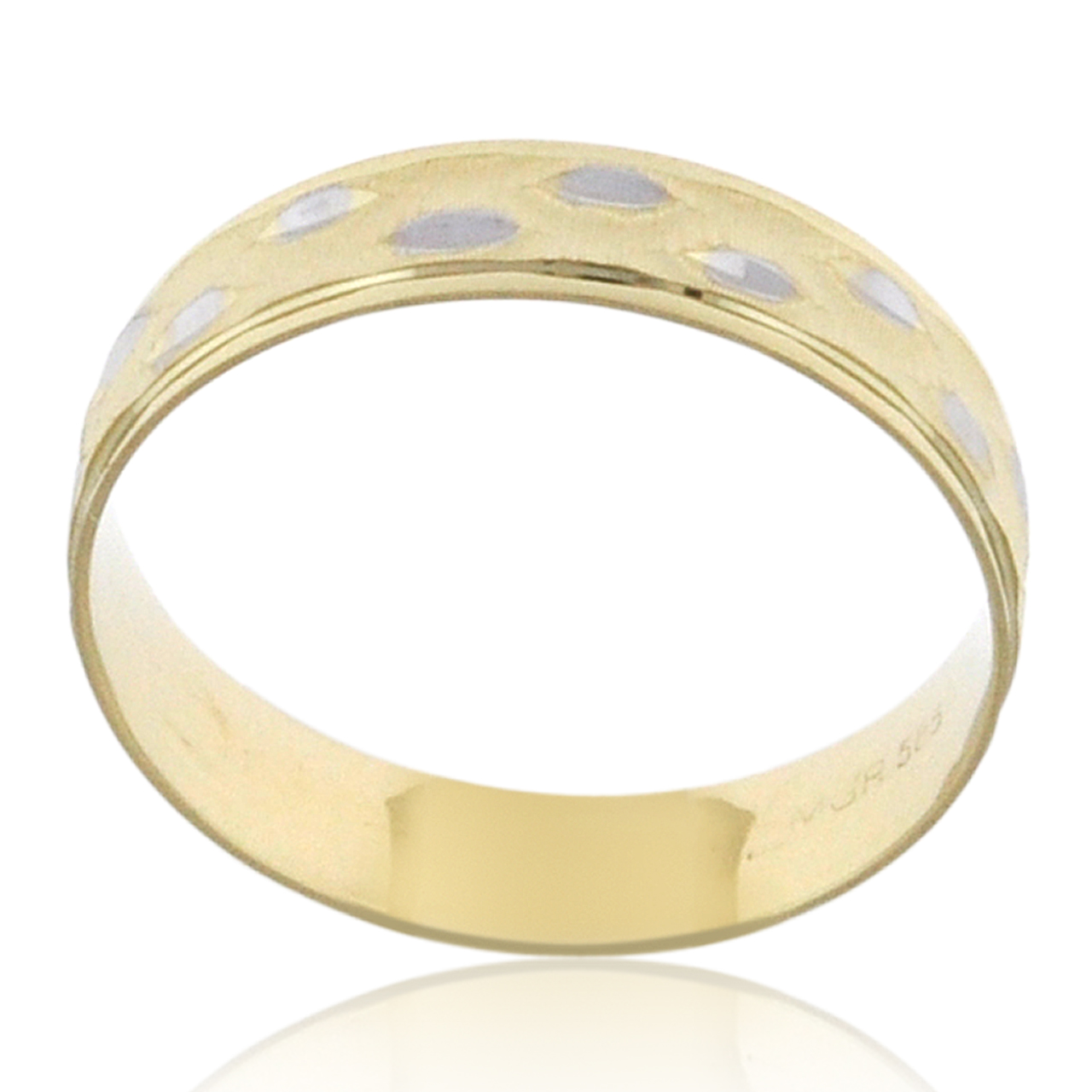 14K Two Tone Gold Diamond-Cut Wedding Band 10017595 | Shin Brothers* 14K Two Tone Gold Diamond-Cut Wedding Band 10017595 | Shin Brothers*