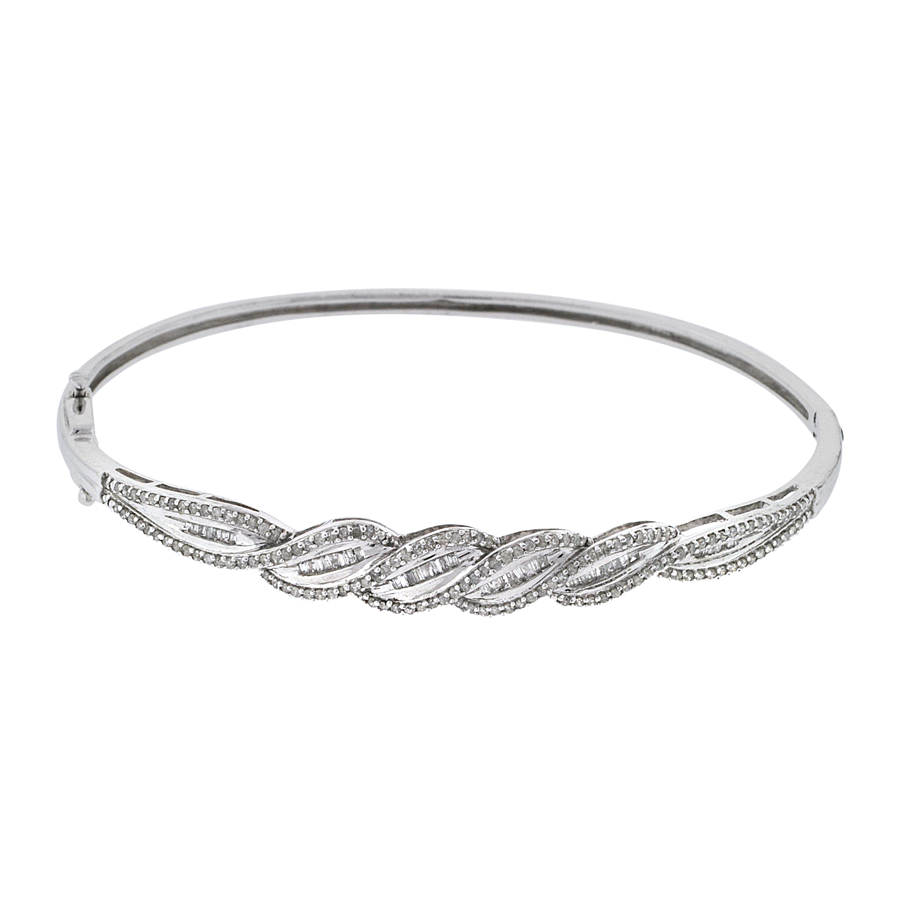 Sterling Silver 1 1/2 ctw Diamond Bangle 82010886 | Shin Brothers* Sterling Silver 1 1/2 ctw Diamond Bangle 82010886 | Shin Brothers*