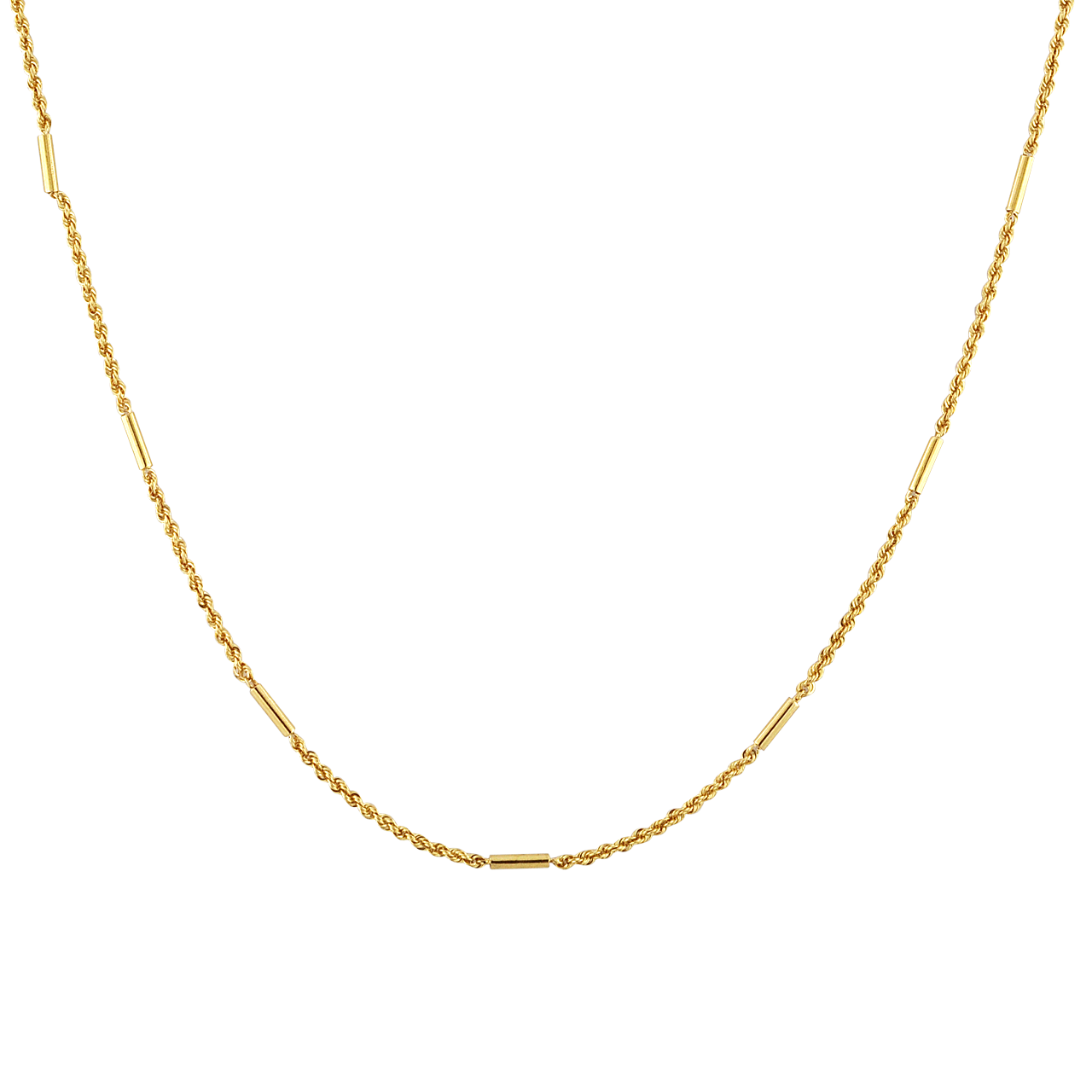 14K Yellow Gold 30" Bar Rope Chain 30003608 | Shin Brothers*