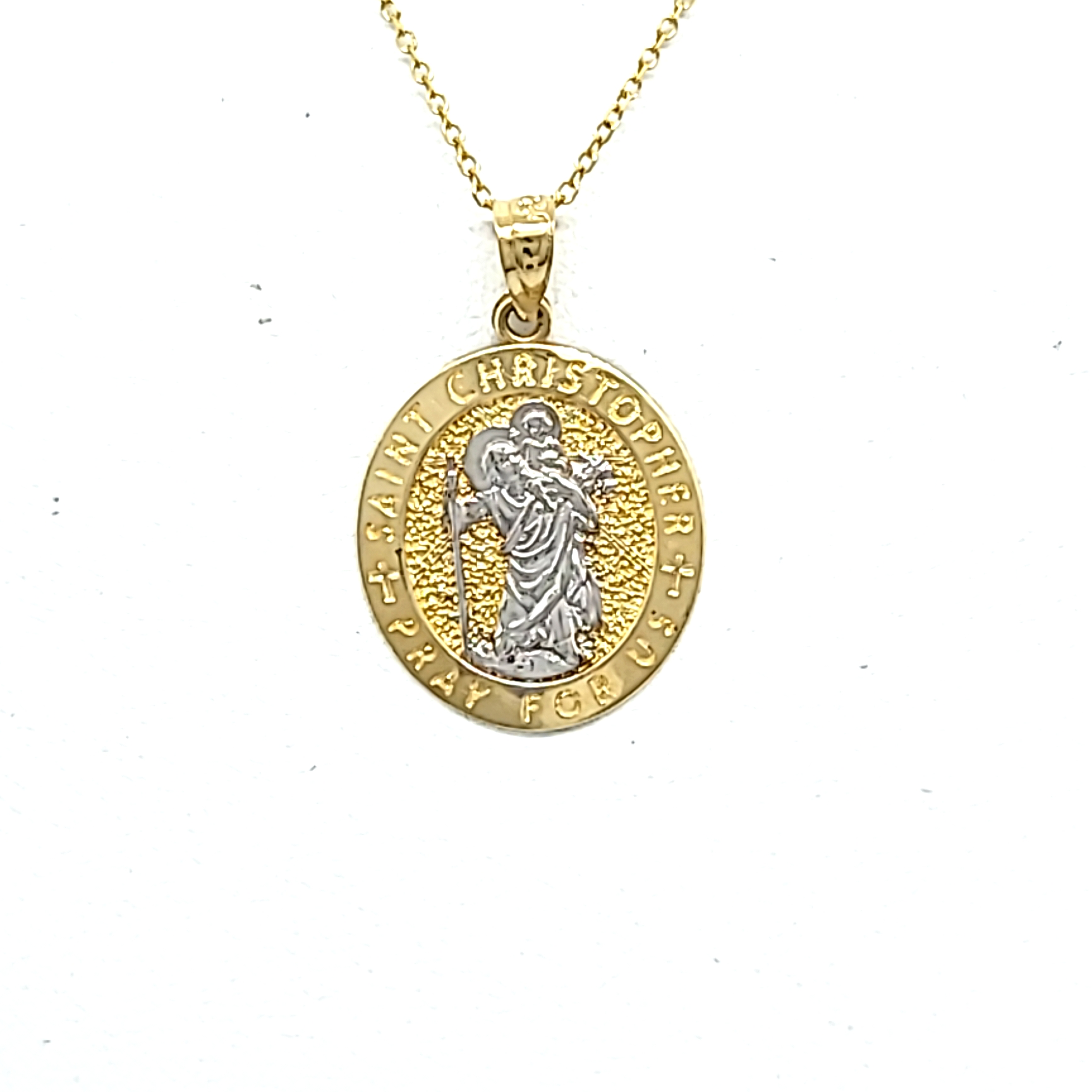 14K Two Tone Gold St. Christopher Charm 52002134 | Shin Brothers* 14K Two Tone Gold St. Christopher Charm 52002134 | Shin Brothers*