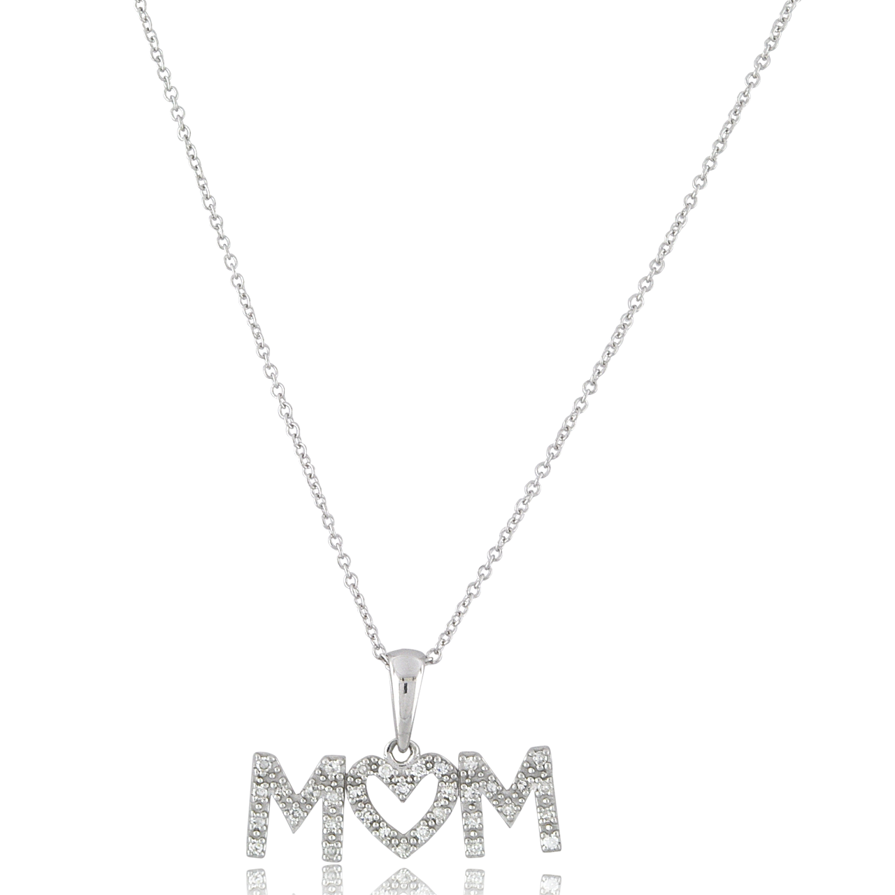 10K White Gold Diamond "M♡M" Necklace 59110046 | Shin Brothers* 10K White Gold Diamond "M♡M" Necklace 59110046 | Shin Brothers*