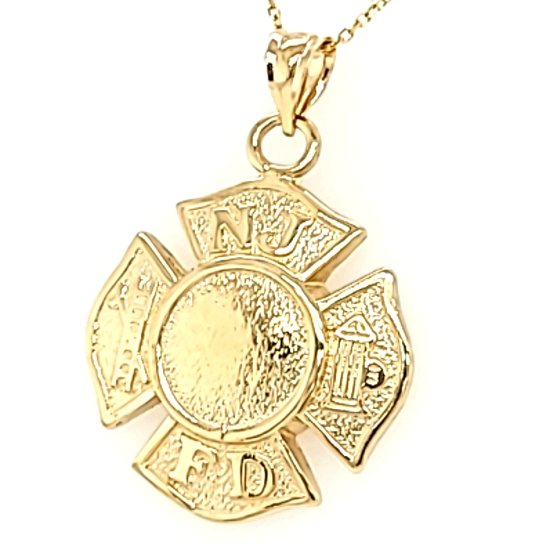 14K Yellow Gold New Jersey Fire Department Badge Charm 50003815 | Shin Brothers* 14K Yellow Gold New Jersey Fire Department Badge Charm 50003815 | Shin Brothers*