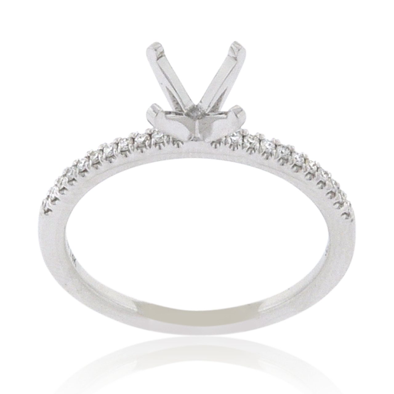 14K White Gold Engagement Ring Setting with Diamond Accents 11006499 | Shin Brothers* 14K White Gold Engagement Ring Setting with Diamond Accents 11006499 | Shin Brothers*