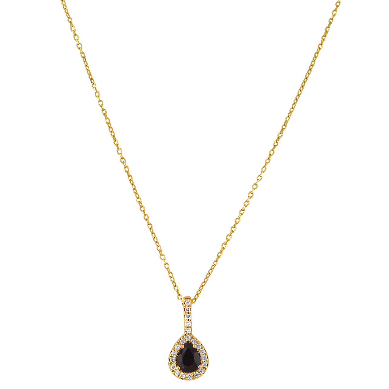 14K Yellow Gold Ruby Necklace with Diamond Accents 32000622 | Shin Brothers*