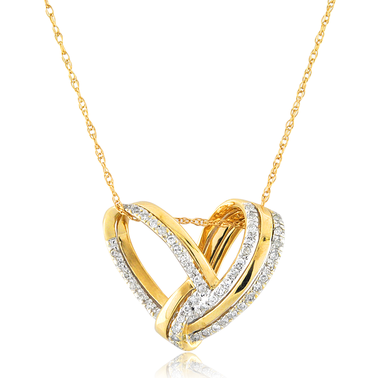 14K Yellow Gold Diamond Heart Charm 51002026 | Shin Brothers*