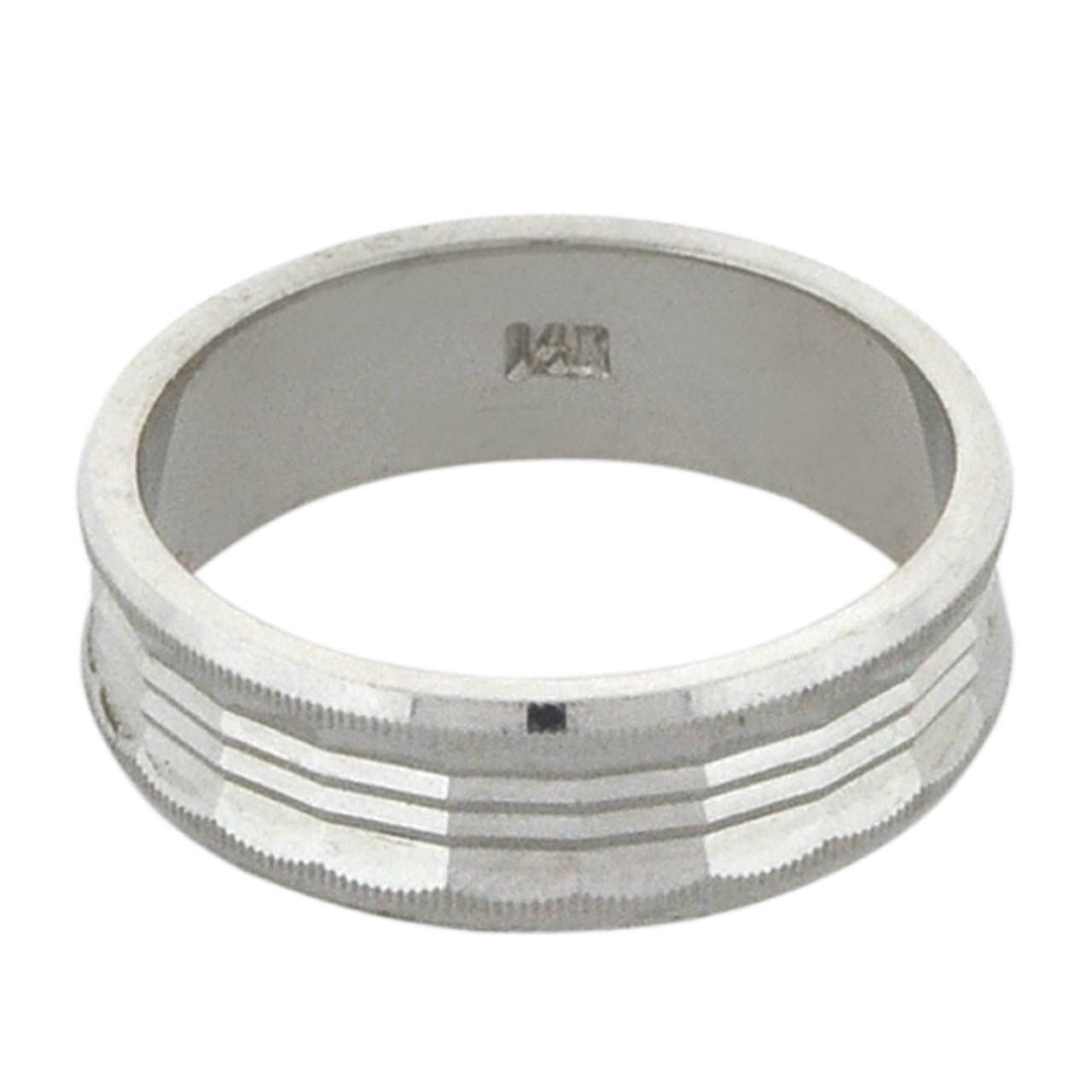 14K White Gold Wedding Band 10000718 | Shin Brothers* 14K White Gold Wedding Band 10000718 | Shin Brothers*
