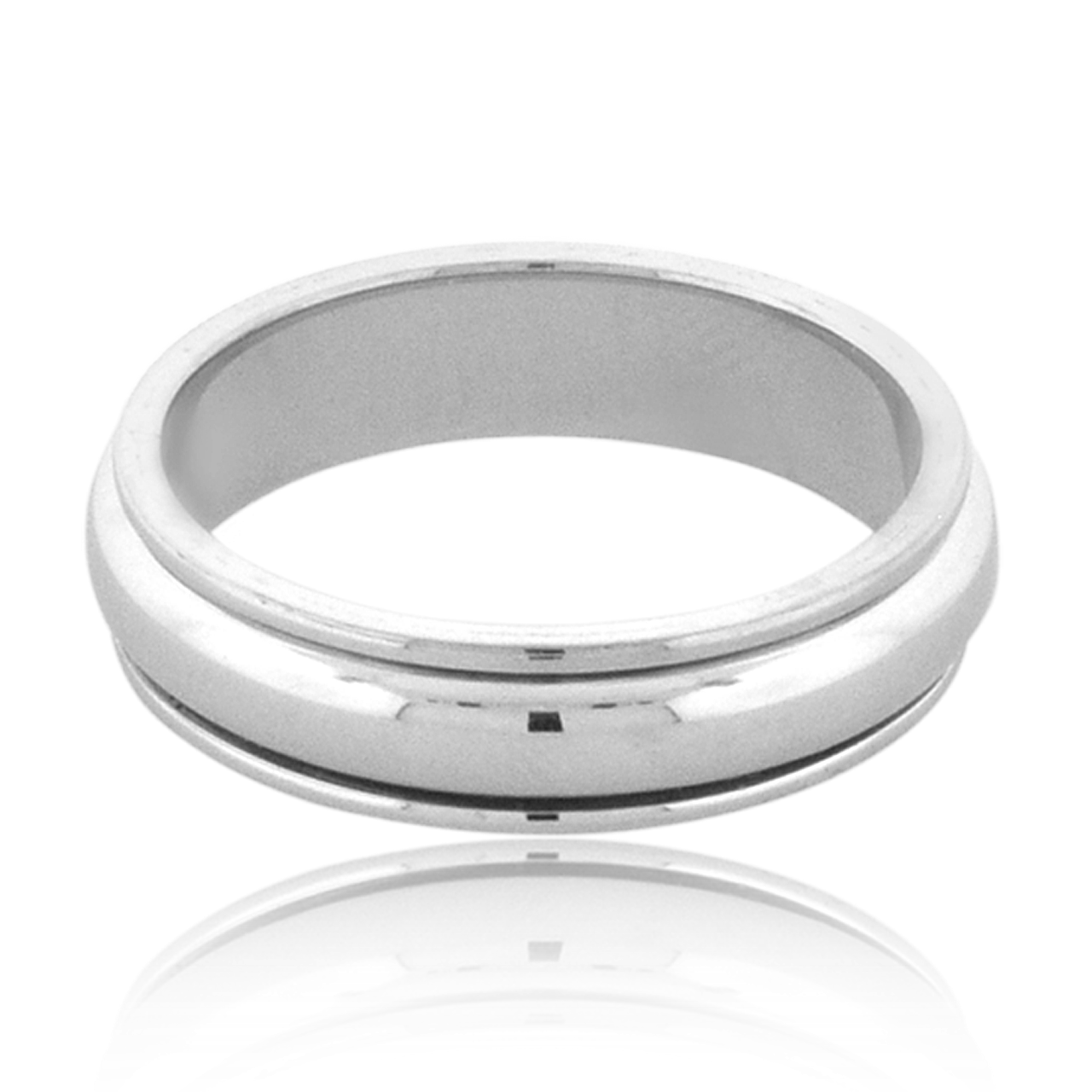 14K White Gold 6mm Wedding Band 10017453 | Shin Brothers* 14K White Gold 6mm Wedding Band 10017453 | Shin Brothers*