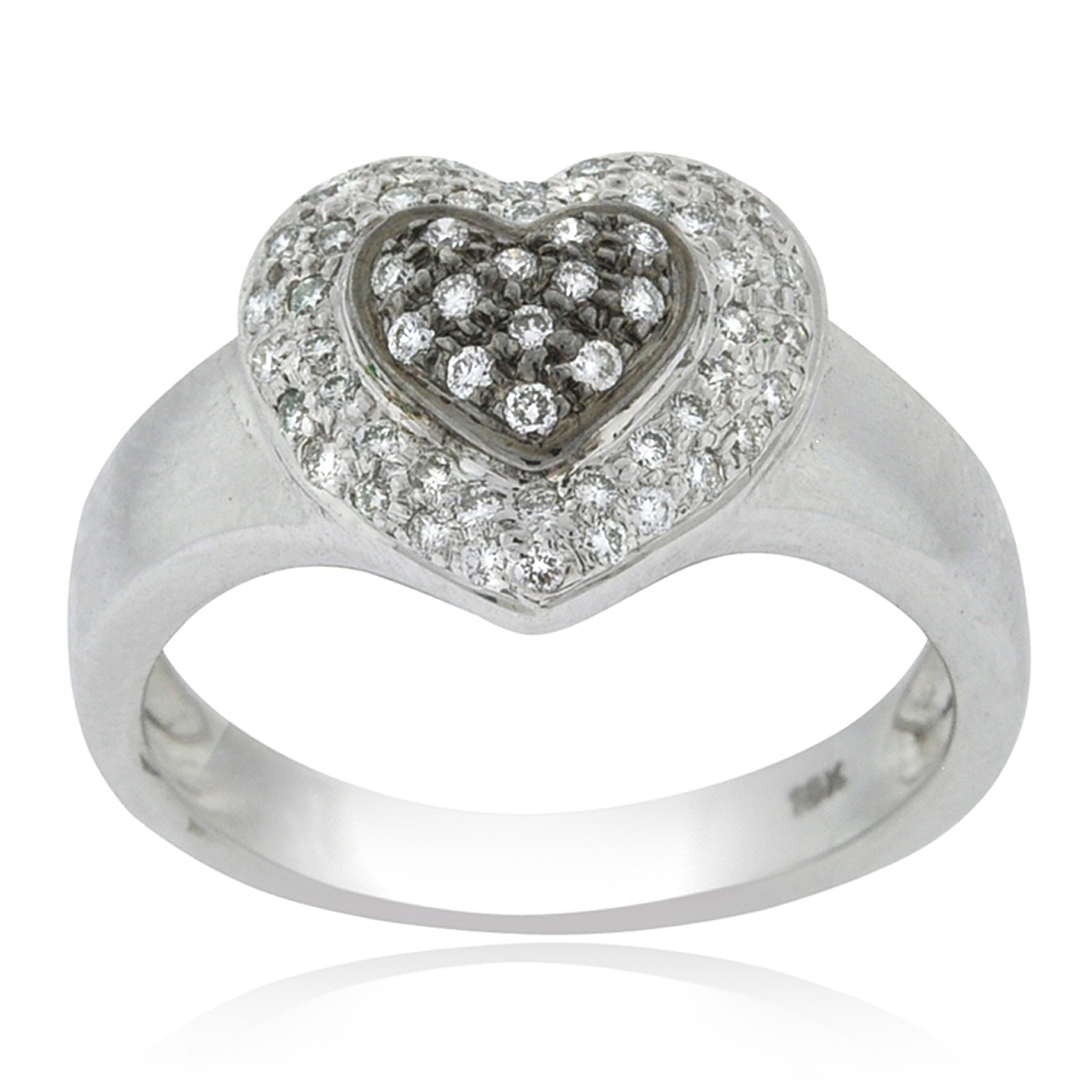 18K White Gold Pavé Set Diamond Heart Ring 41002351 | Shin Brothers* 18K White Gold Pavé Set Diamond Heart Ring 41002351 | Shin Brothers*