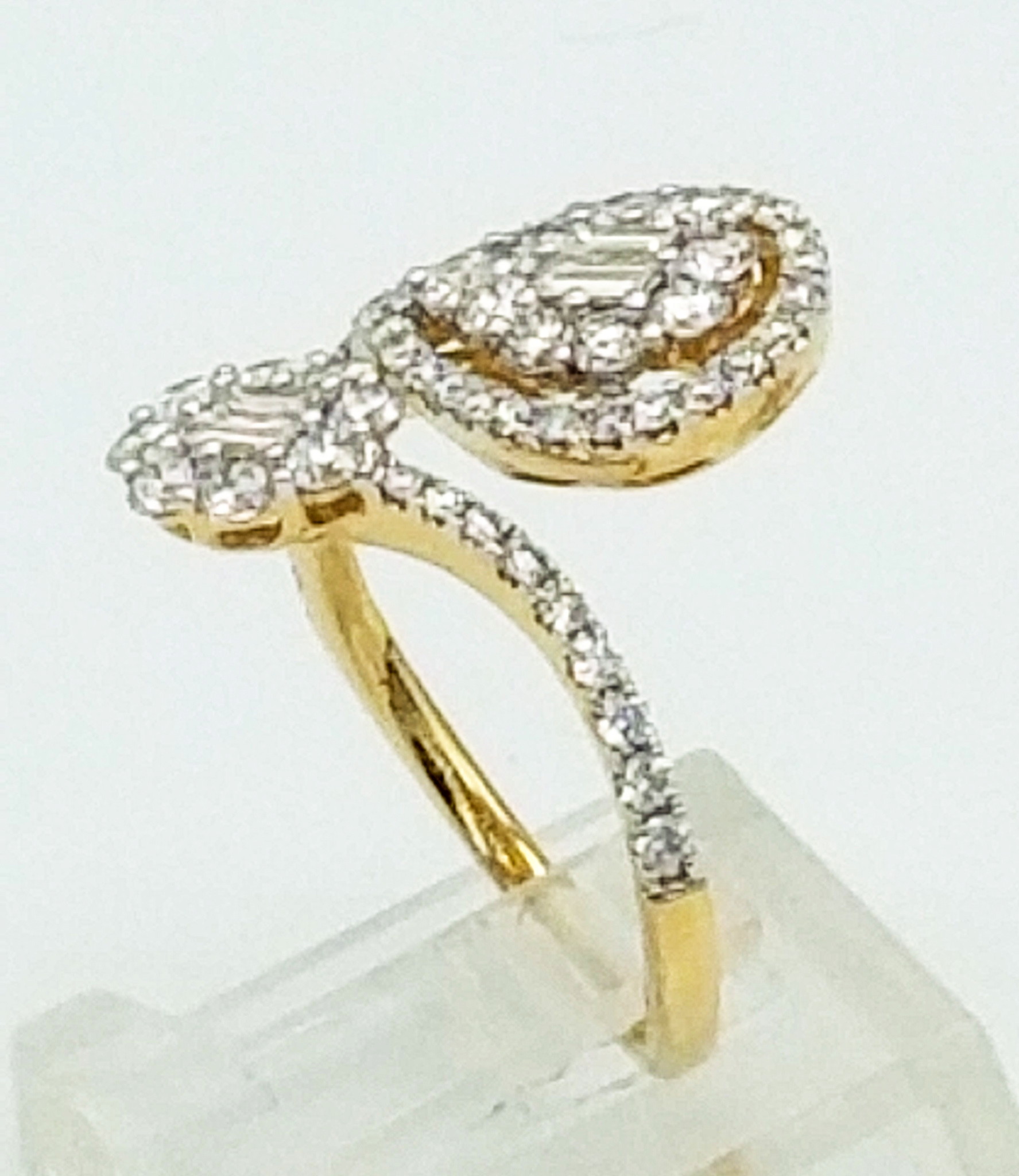 14K Yellow Gold 1 1/5 ctw Diamond Bypass Ring 11006252 | Shin Brothers*