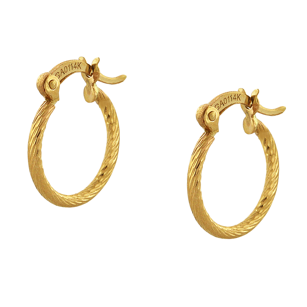 14K Yellow Gold Mini Hoop Twist Earrings 40002830 | Shin Brothers* 14K Yellow Gold Mini Hoop Twist Earrings 40002830 | Shin Brothers*