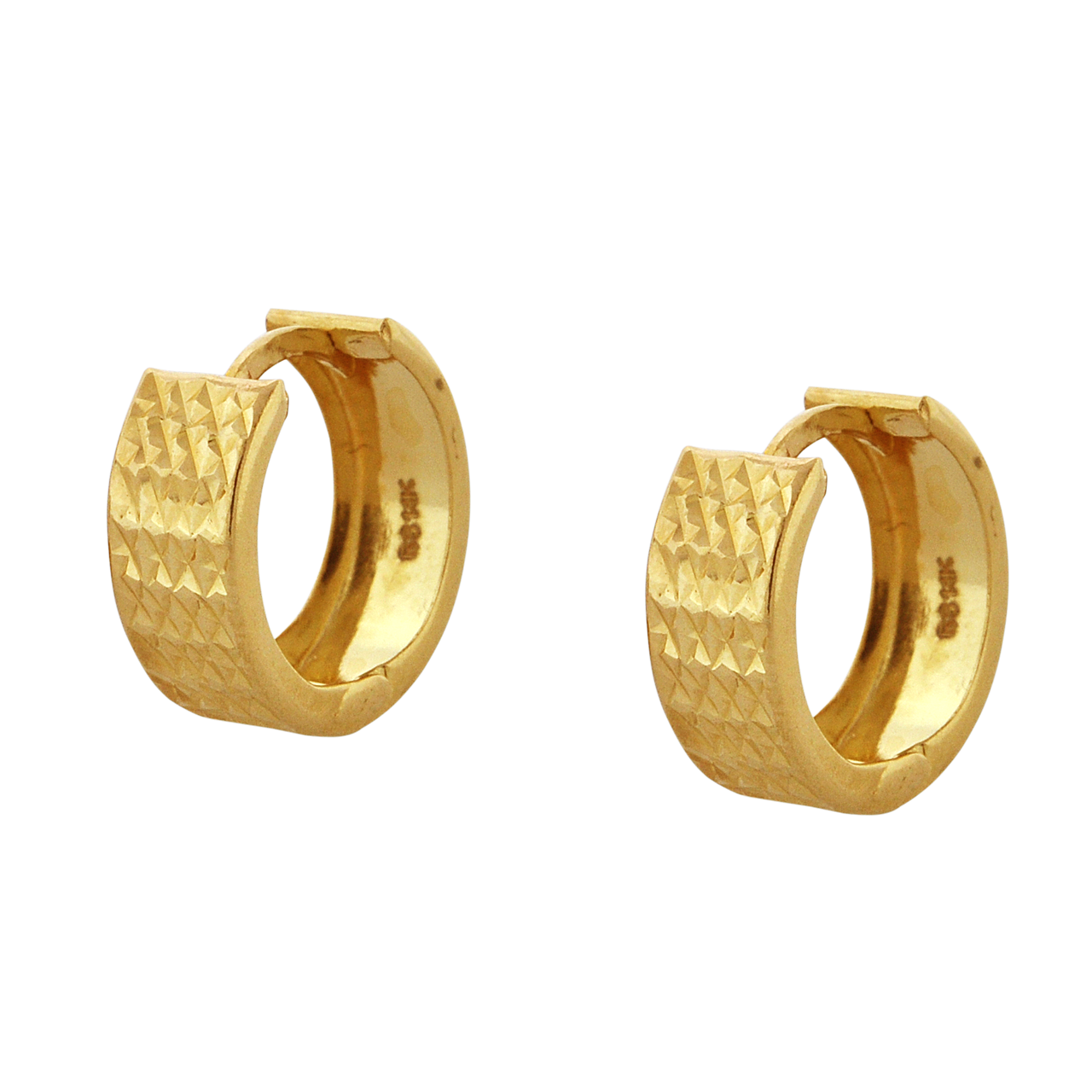 14K Yellow Gold Diamond-Cut Huggie Earrings 40002836 | Shin Brothers* 14K Yellow Gold Diamond-Cut Huggie Earrings 40002836 | Shin Brothers*