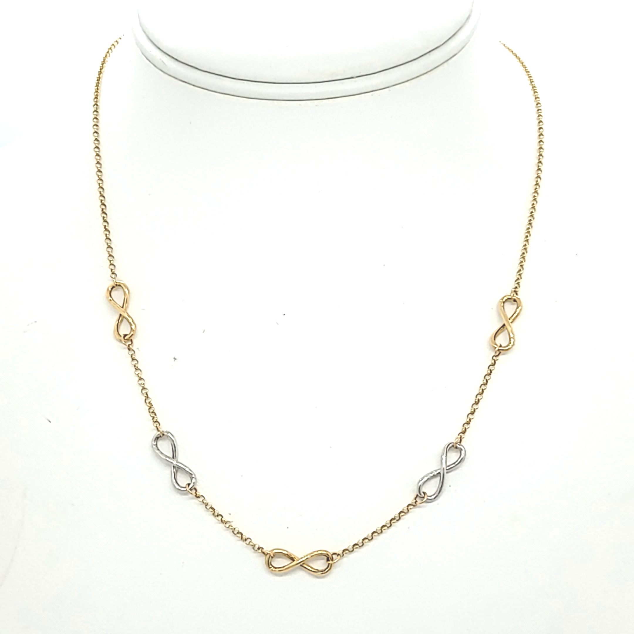 14K Two Tone Gold Infinity Chain Necklace 30003451 | Shin Brothers*