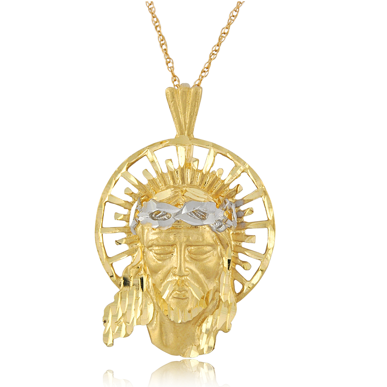 14K Gold Two Tone Christ Head Charm 50003838 | Shin Brothers* 14K Gold Two Tone Christ Head Charm 50003838 | Shin Brothers*