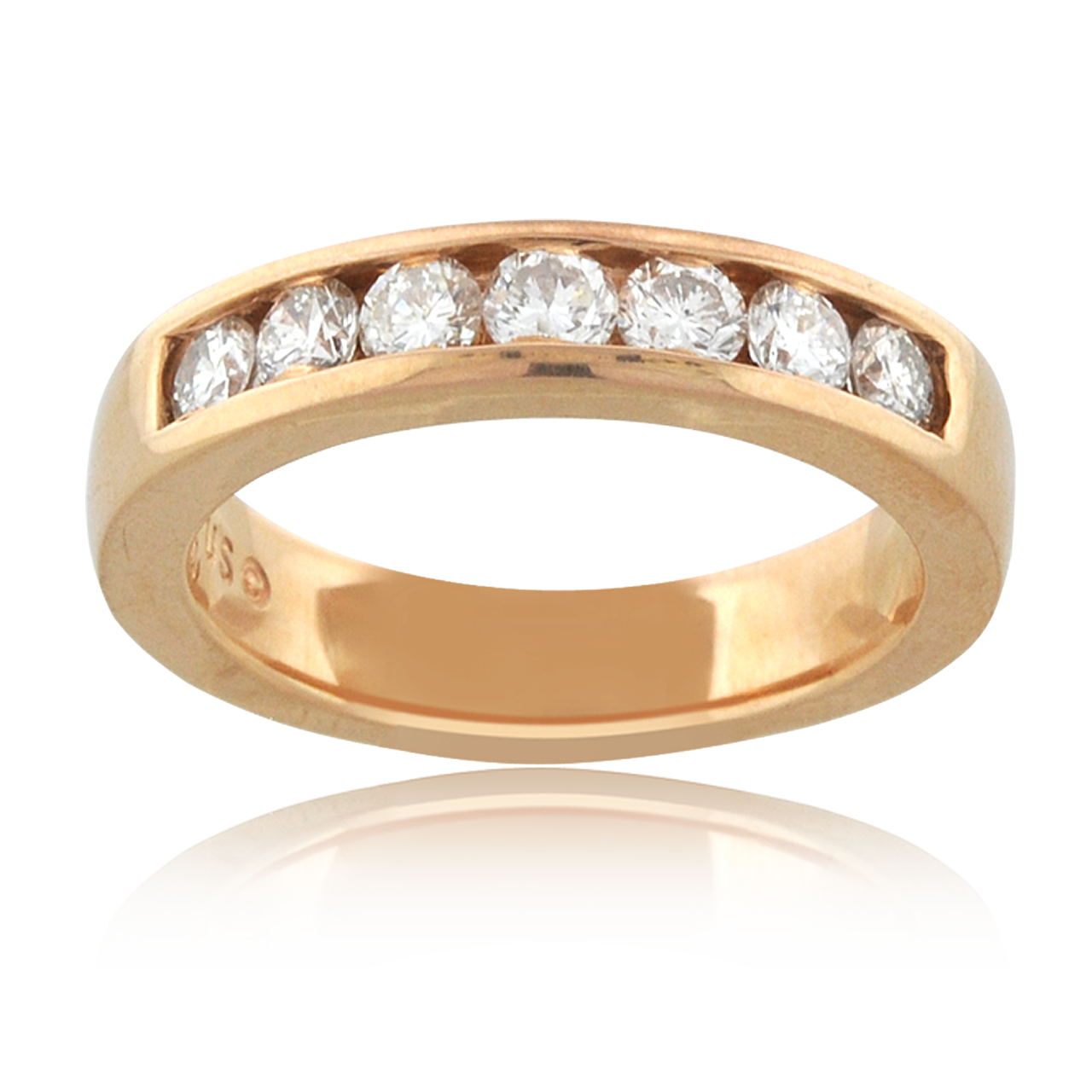 14K Rose Gold 7/10 ctw Diamond Channel Wedding Band 11002936 | Shin Brothers*