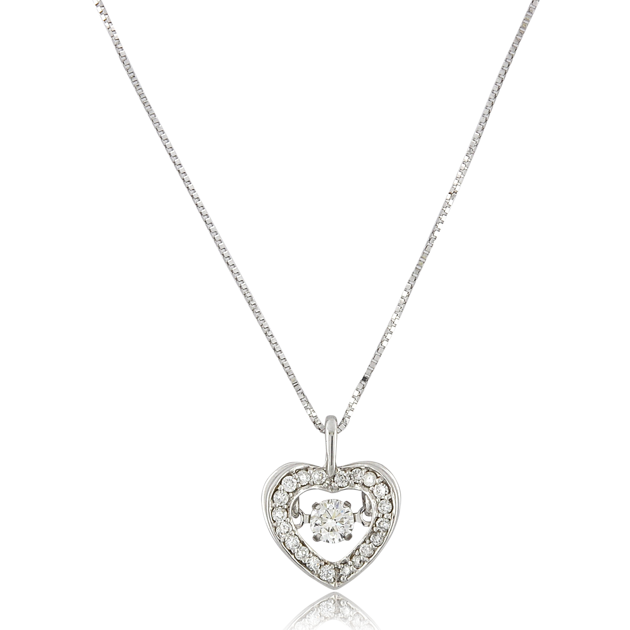 1/8 Cttw Natural Diamond Open Cross Heart Floating Stone Pendant Neckl –  Fifth and Fine