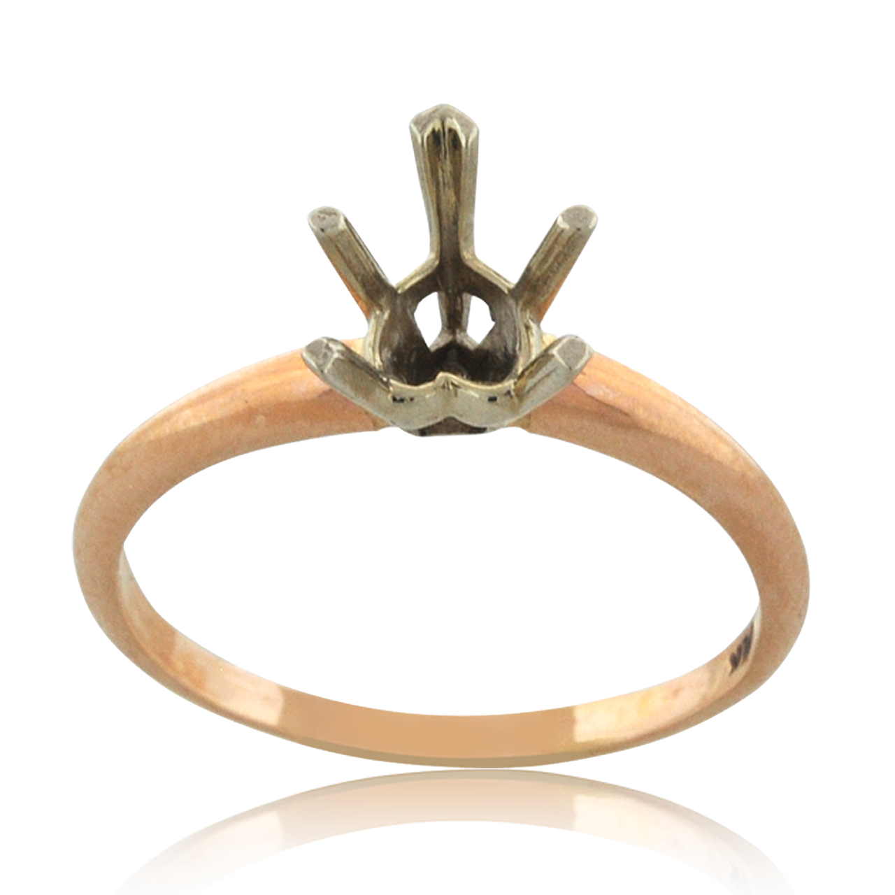 14K Two Tone Gold Heart Ring Setting 10017316 | Shin Brothers*