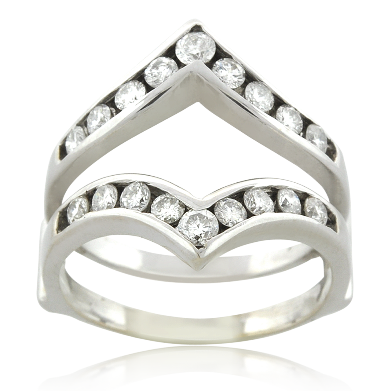 14K White Gold Diamond Insert Ring 11003016 | Shin Brothers* 14K White Gold Diamond Insert Ring 11003016 | Shin Brothers*