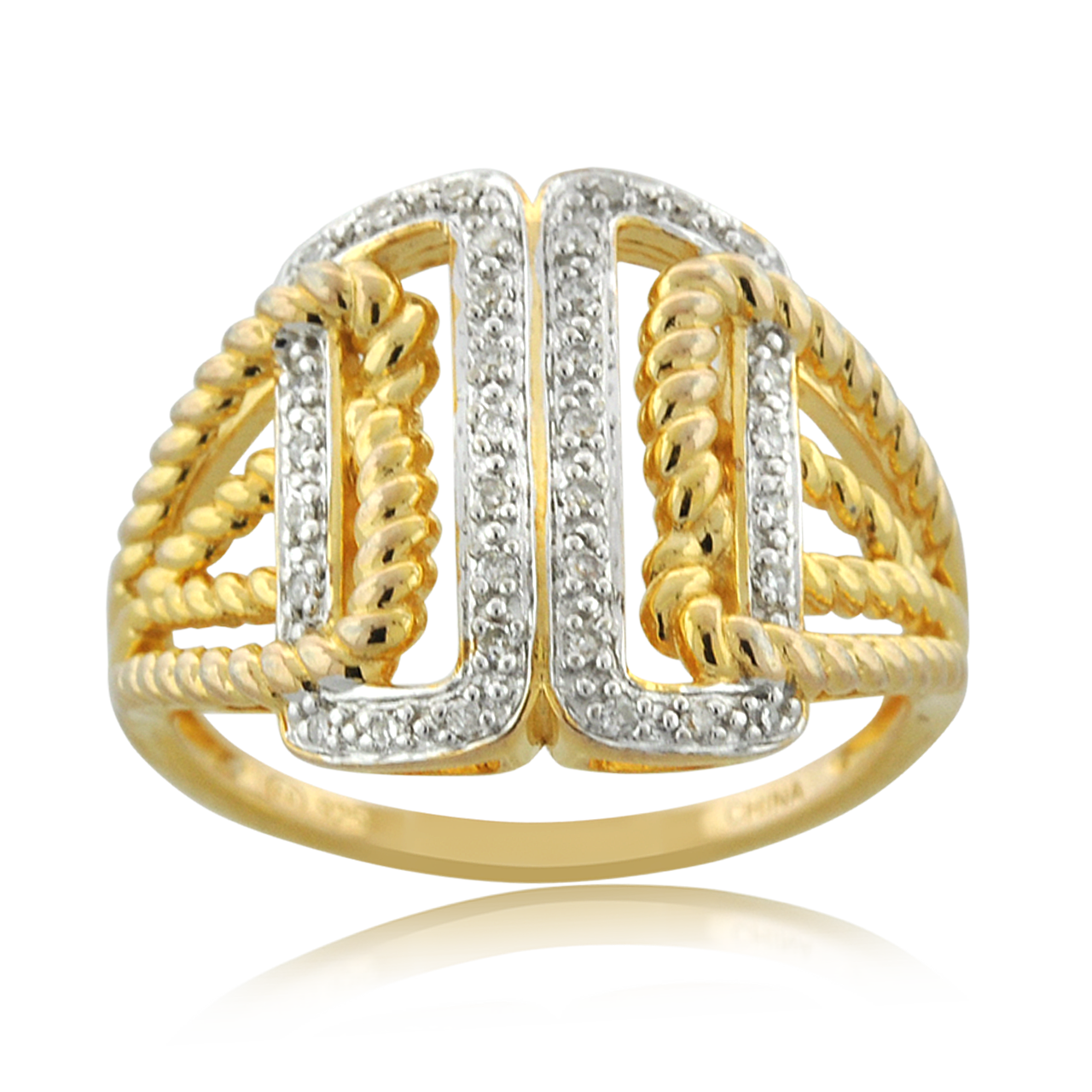 Gold Plated Silver CZ Ring 81010796 | Shin Brothers* Gold Plated Silver CZ Ring 81010796 | Shin Brothers*