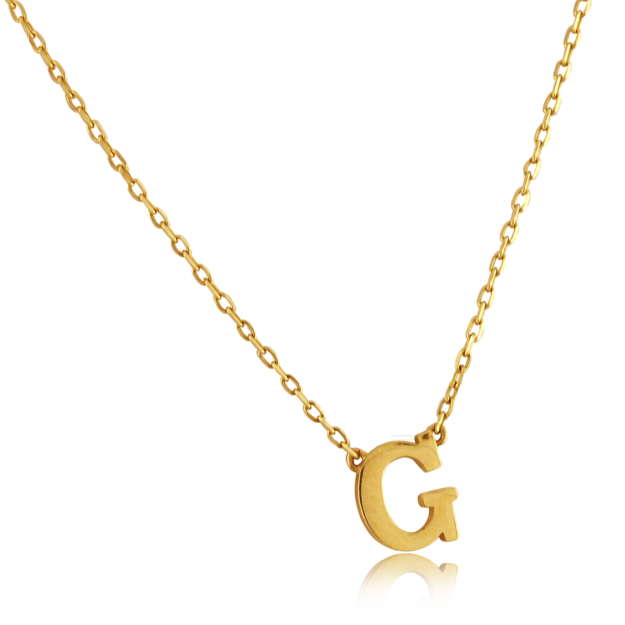 Gold plated lion face and double G initial necklace -