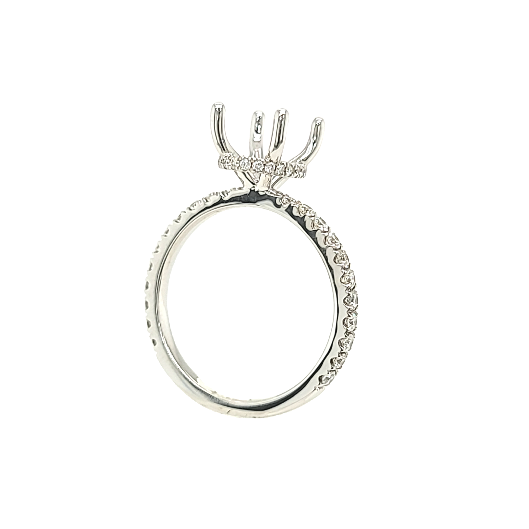 18K White Gold Hidden Halo Diamond Engagement Ring Setting 11006567 | Shin Brothers* 18K White Gold Hidden Halo Diamond Engagement Ring Setting 11006567 | Shin Brothers*