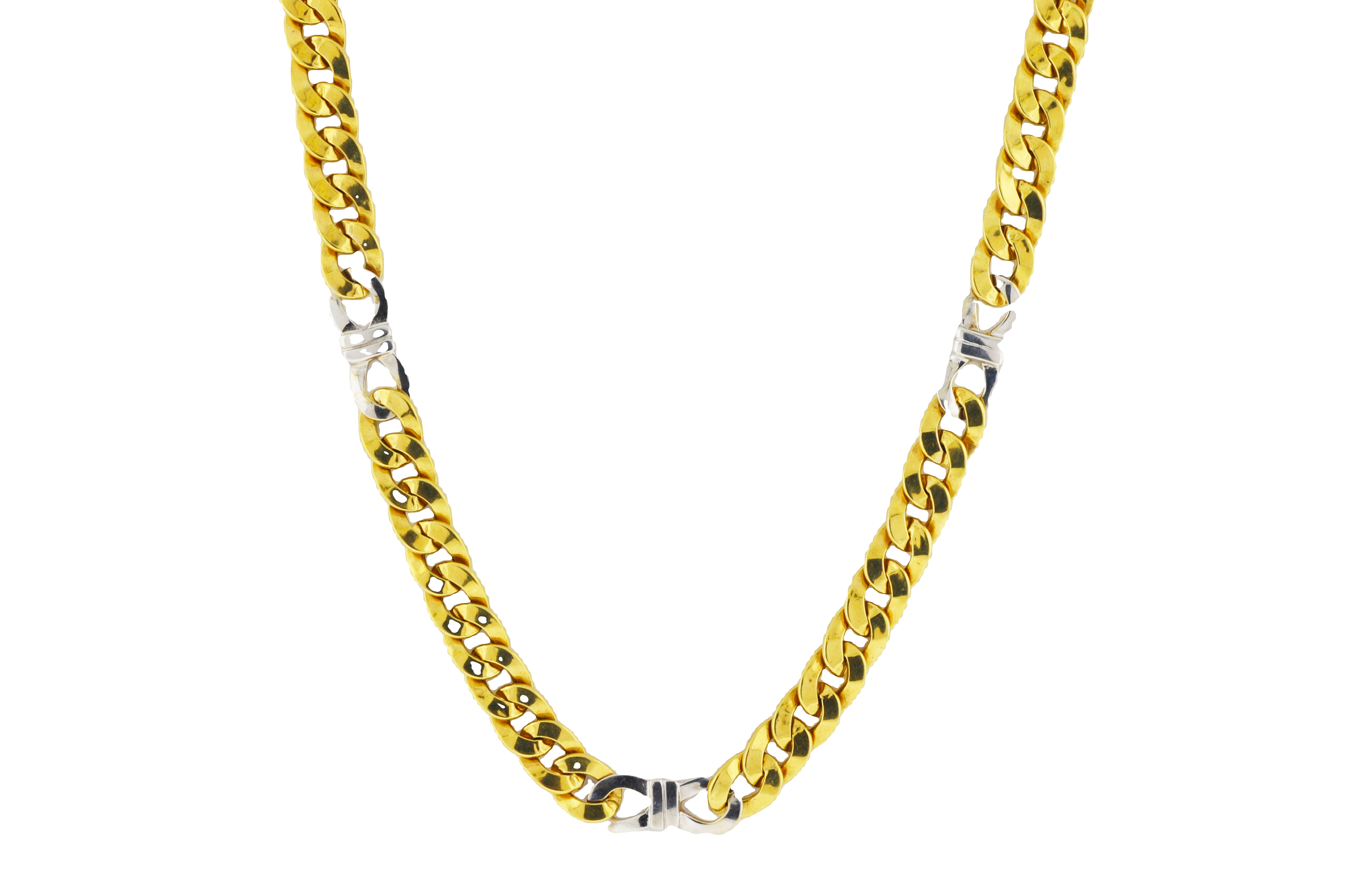 22K Gold Cuban Link Chain w/ Satin Finish