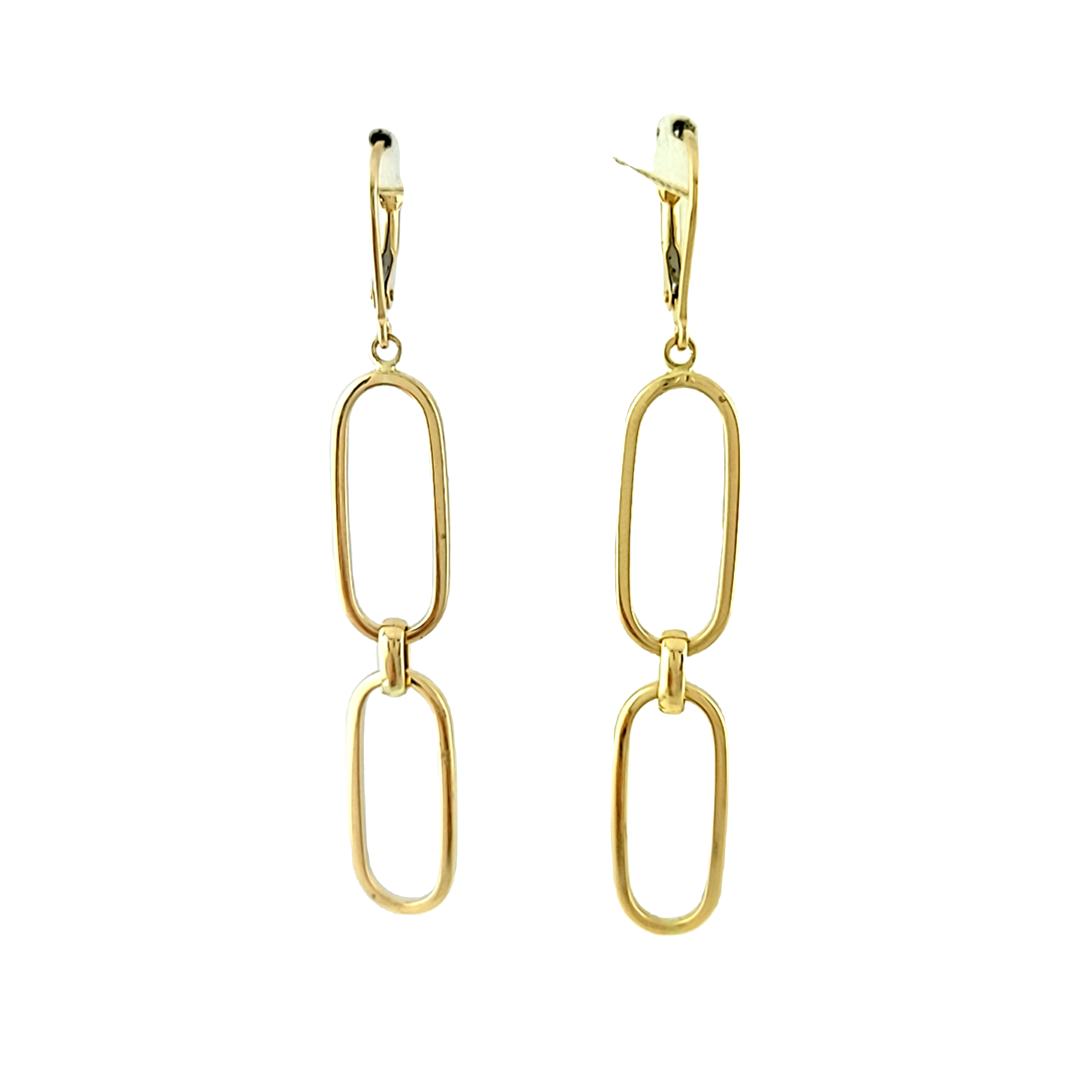 14K Yellow Gold Hanging Paperclip Earrings 40002892 | Shin Brothers* 14K Yellow Gold Hanging Paperclip Earrings 40002892 | Shin Brothers*