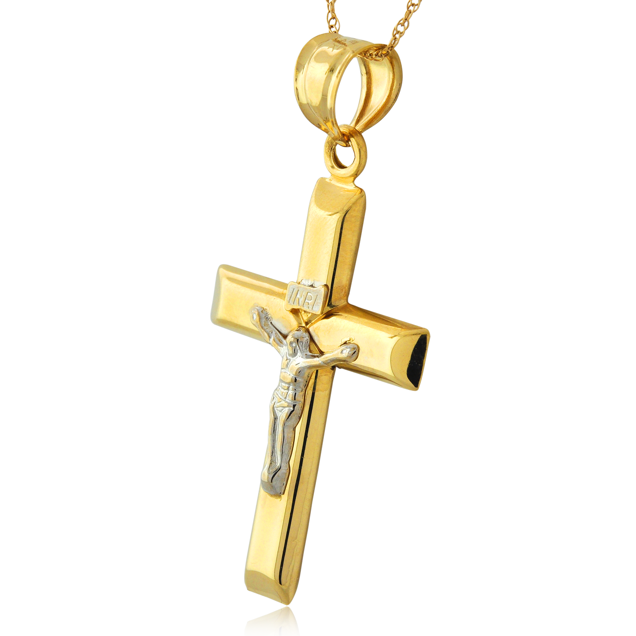 14K Yellow and White Gold Crucifix Charm 50003843 | Shin Brothers*