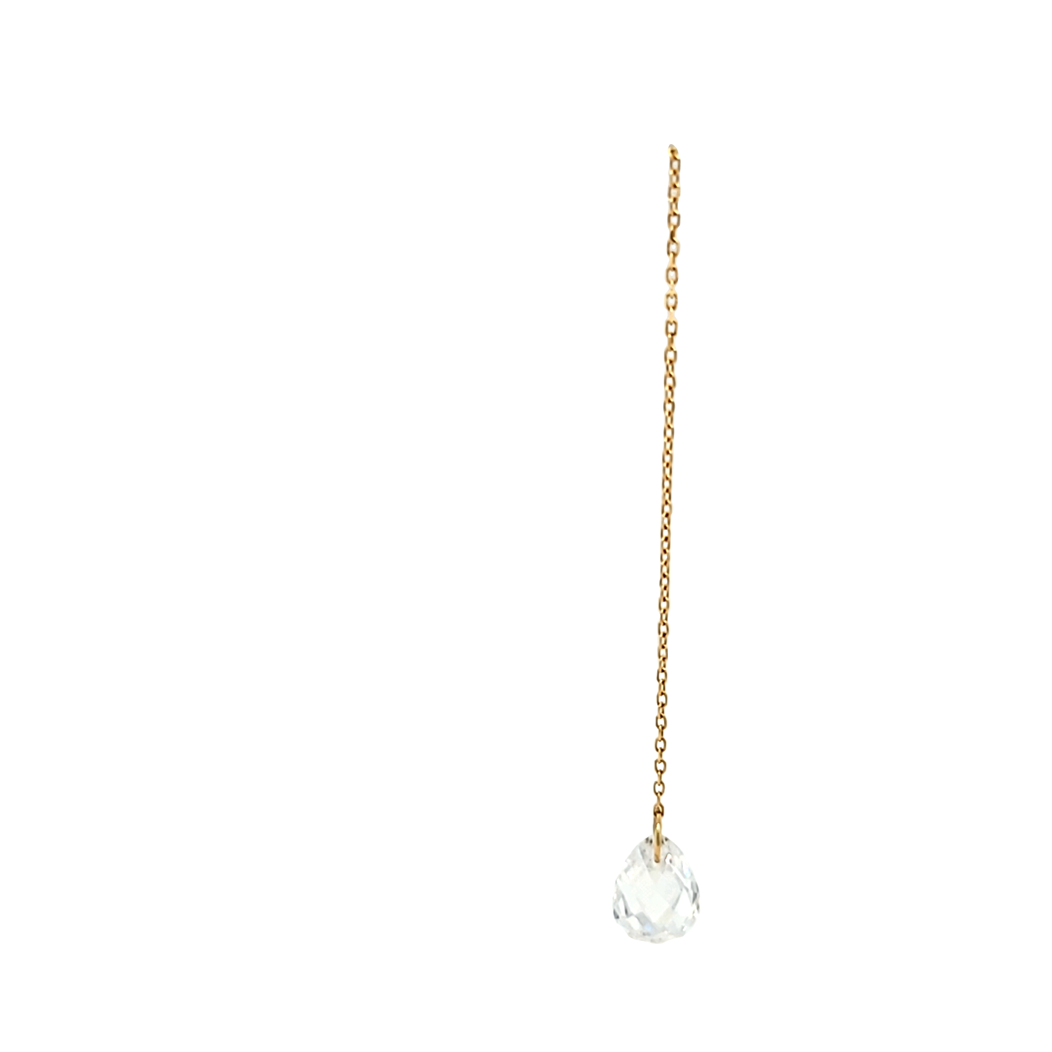 Single 14K Yellow Gold CZ Dangle Drop Earring 41110033 | Shin Brothers* Single 14K Yellow Gold CZ Dangle Drop Earring 41110033 | Shin Brothers*