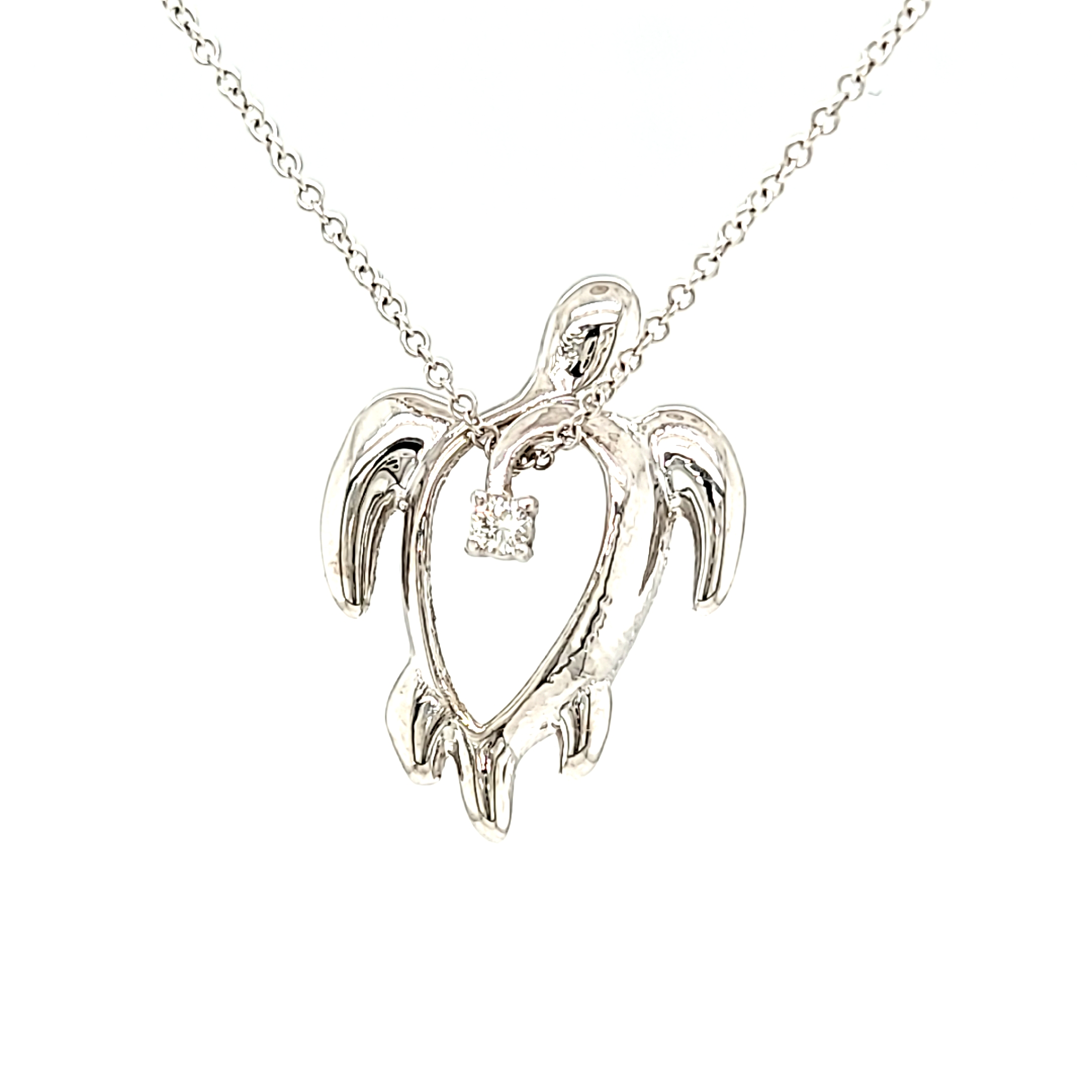 14K White Gold Turtle Charm with Diamond Accent 51002057 | Shin Brothers* 14K White Gold Turtle Charm with Diamond Accent 51002057 | Shin Brothers*