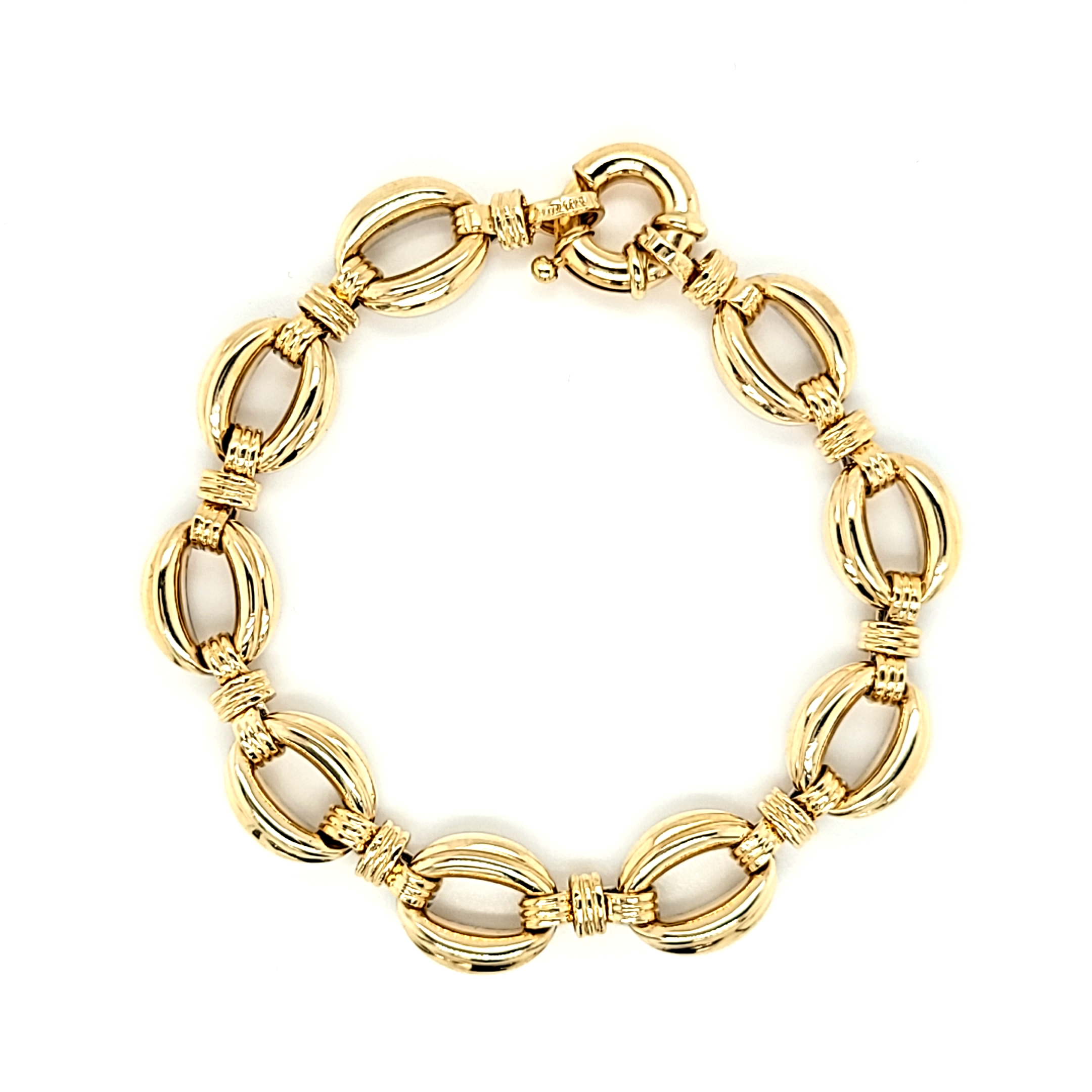 14K Two Tone Gold Reversible Link Bracelet 20001897 | Shin Brothers*
