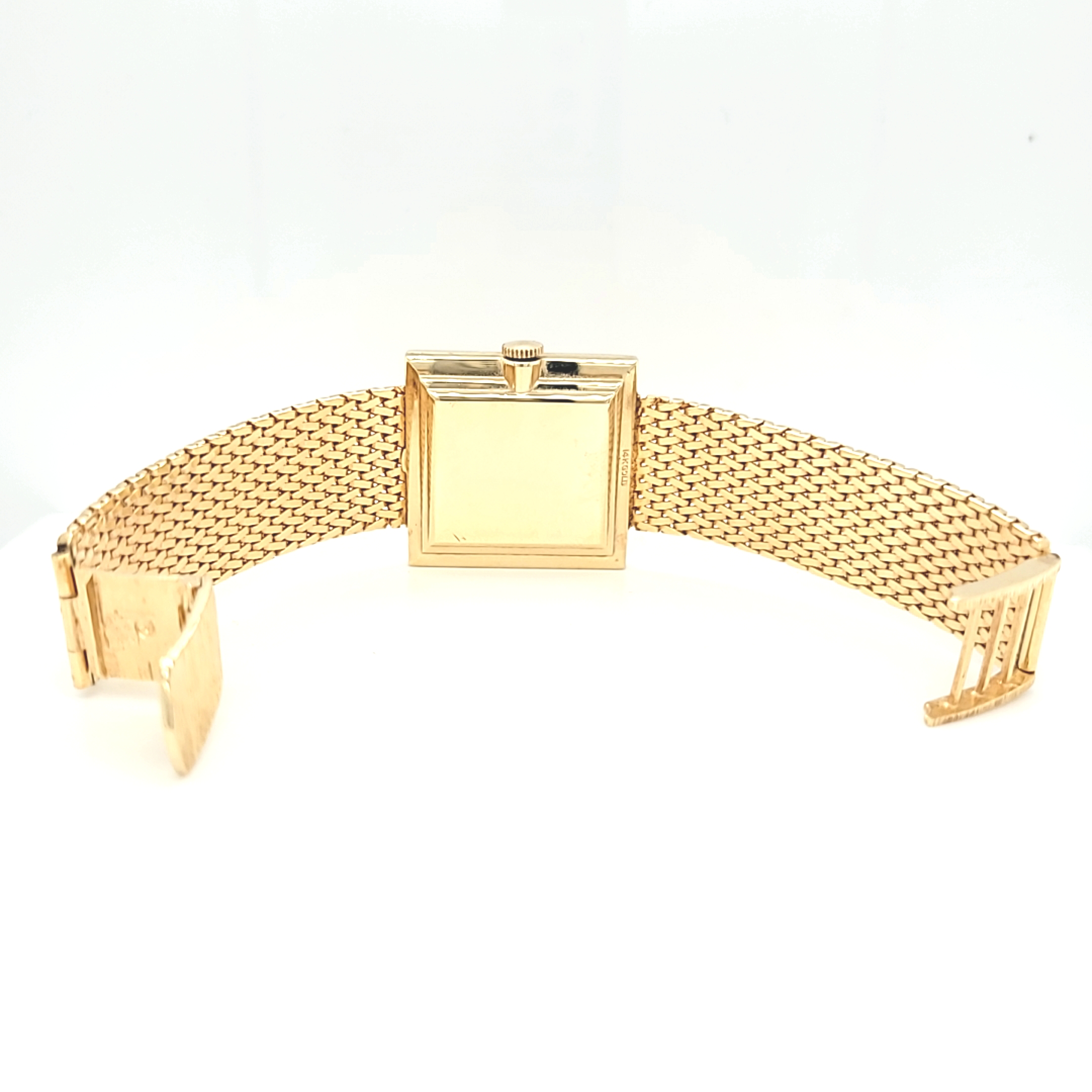 Preowned 14K Yellow Gold Omega Windup Square Face Watch | Shin