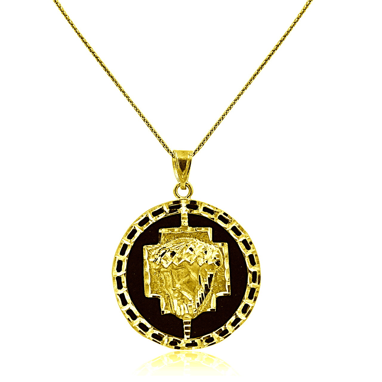 14K Yellow Gold Christ Head Charm with Onyx 52002182 By Shin Brothers 14K Yellow Gold Christ Head Charm with Onyx 52002182 By Shin Brothers