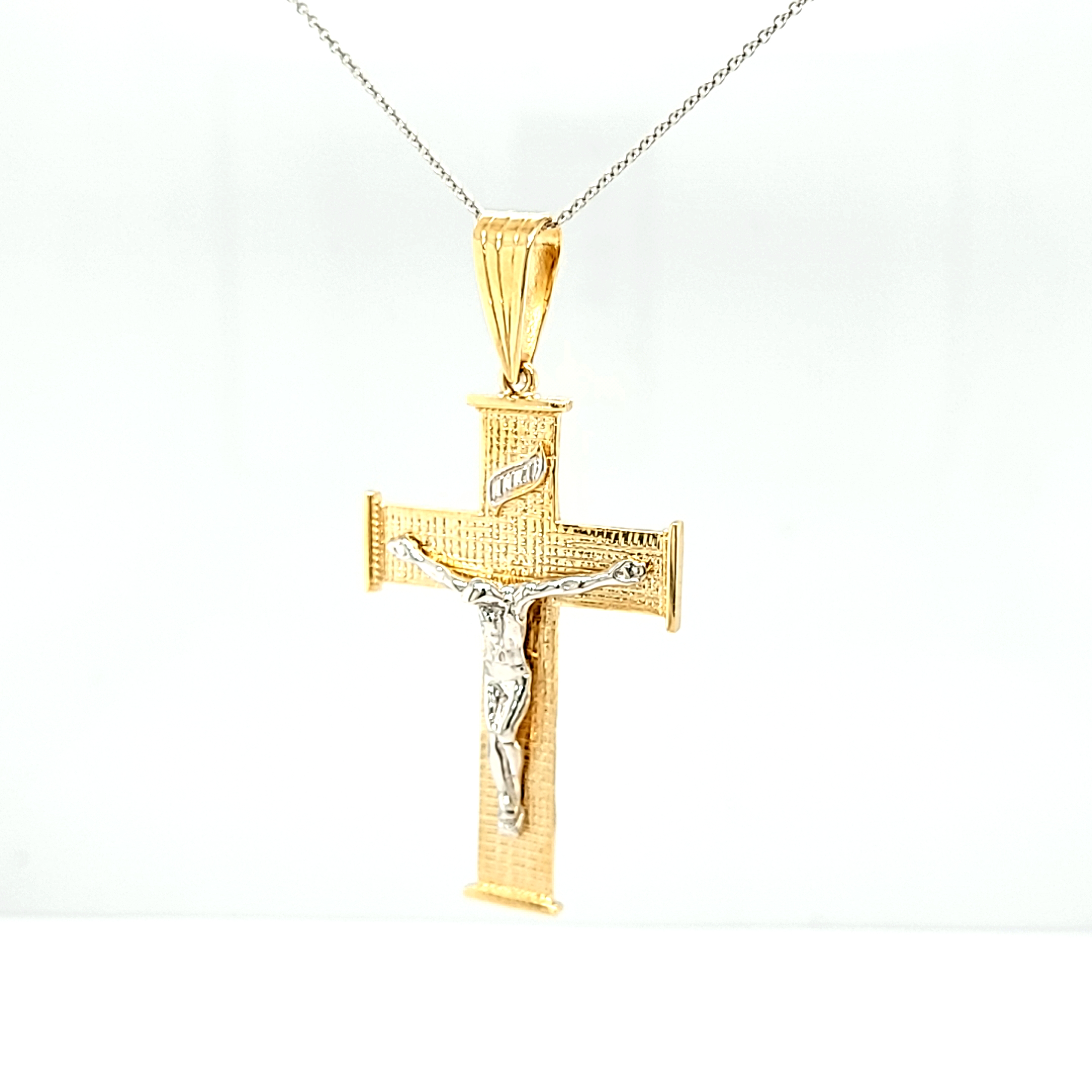 14K Two Tone Gold Crucifix Pendant 50003874 | Shin Brothers* 14K Two Tone Gold Crucifix Pendant 50003874 | Shin Brothers*