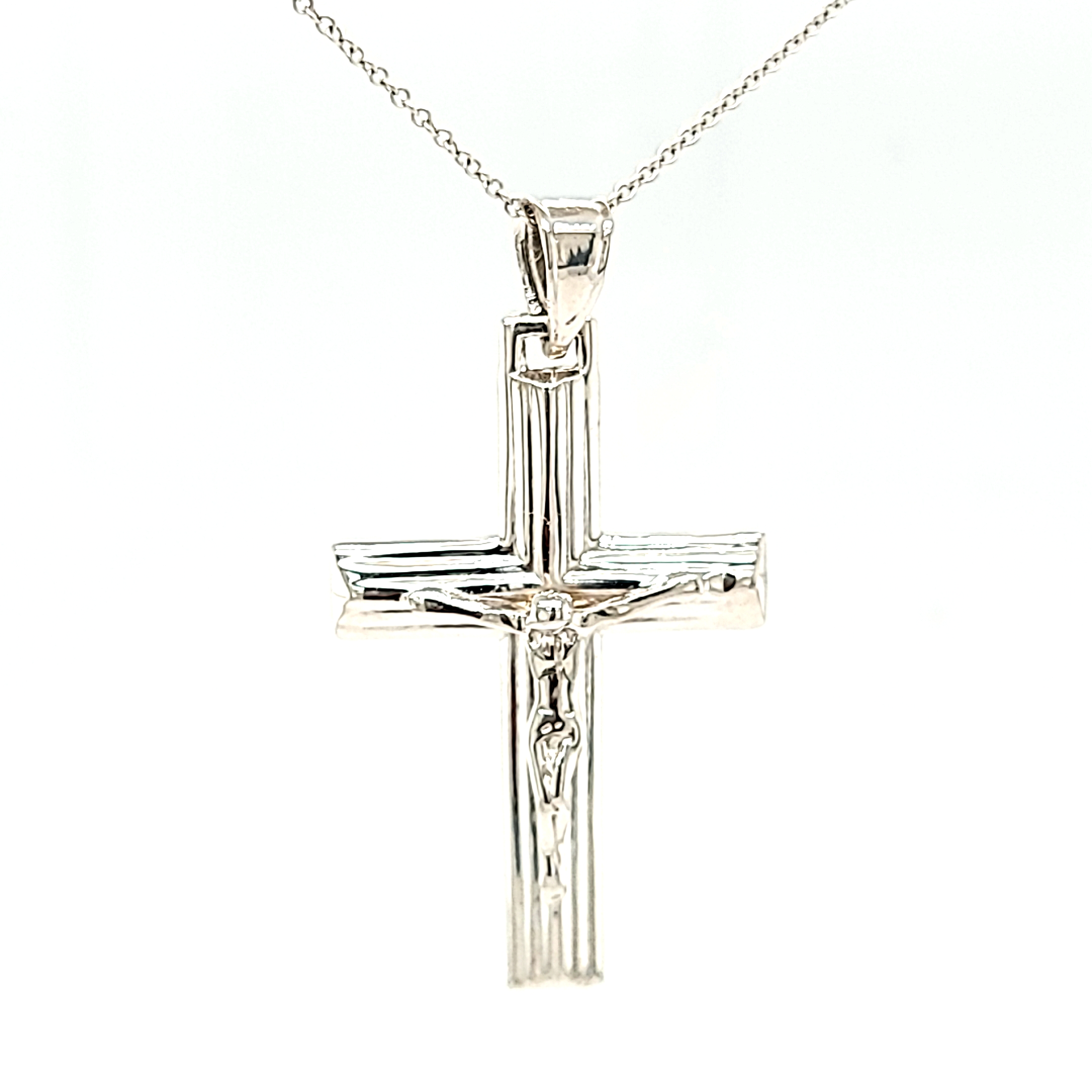 14K White Gold Crucifix Pendant 50003875 | Shin Brothers*