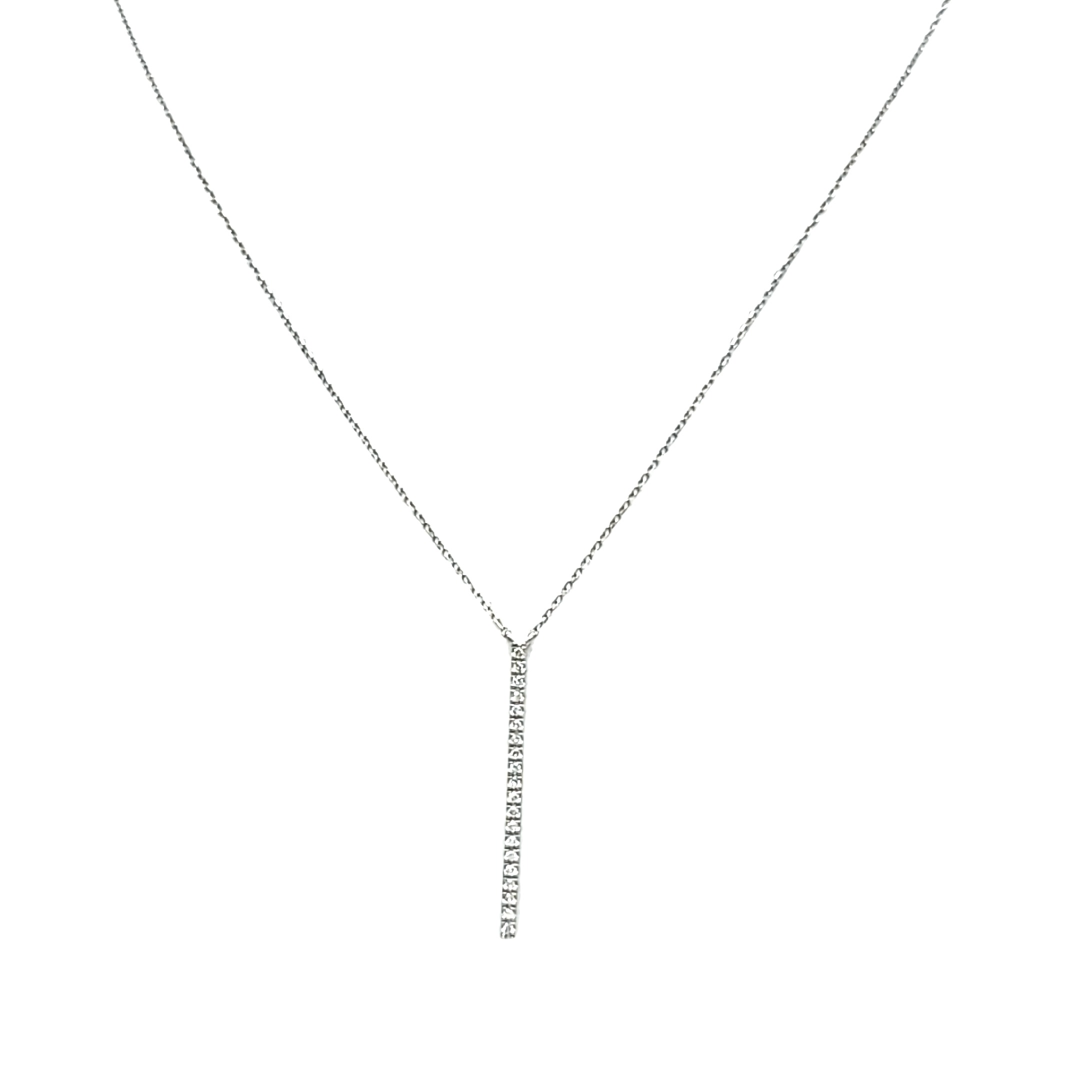 14K White Gold Diamond Bar Necklace 31001085 | Shin Brothers* 14K White Gold Diamond Bar Necklace 31001085 | Shin Brothers*