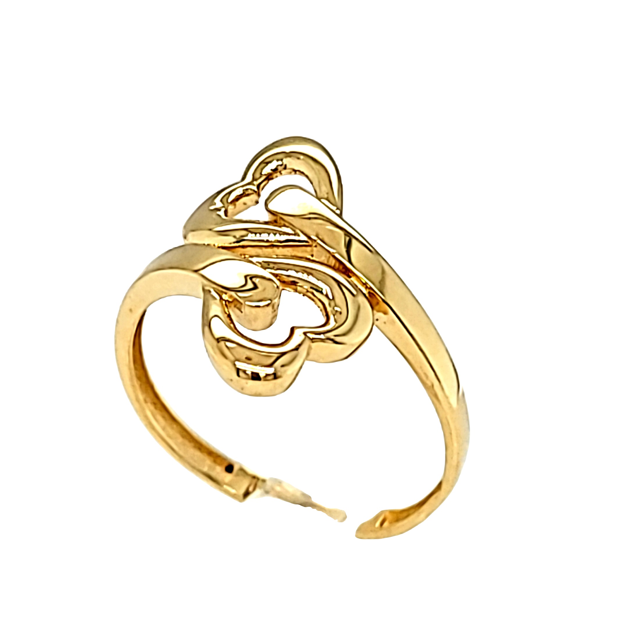14K Yellow Gold Double Heart Bypass Ring 10017676 | Shin Brothers*